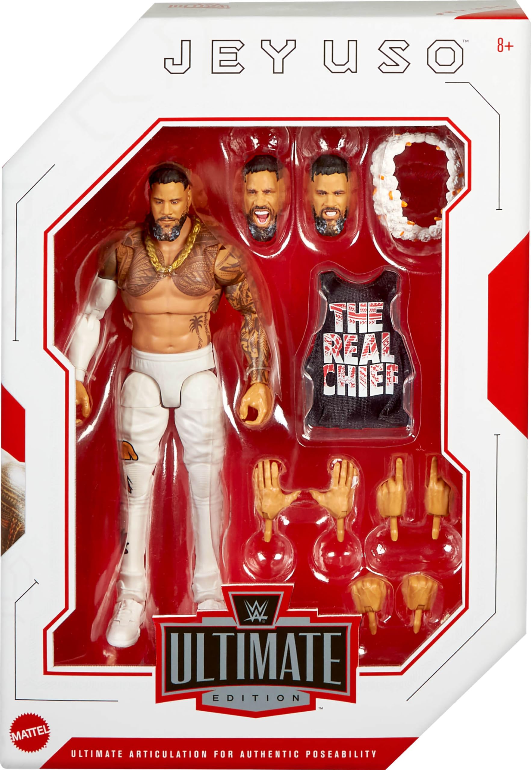 Foto 2 | Figura De Acción Mattel Wwe Ultimate Edition Jey Uso De 6 Pulgadas - Venta Internacional.