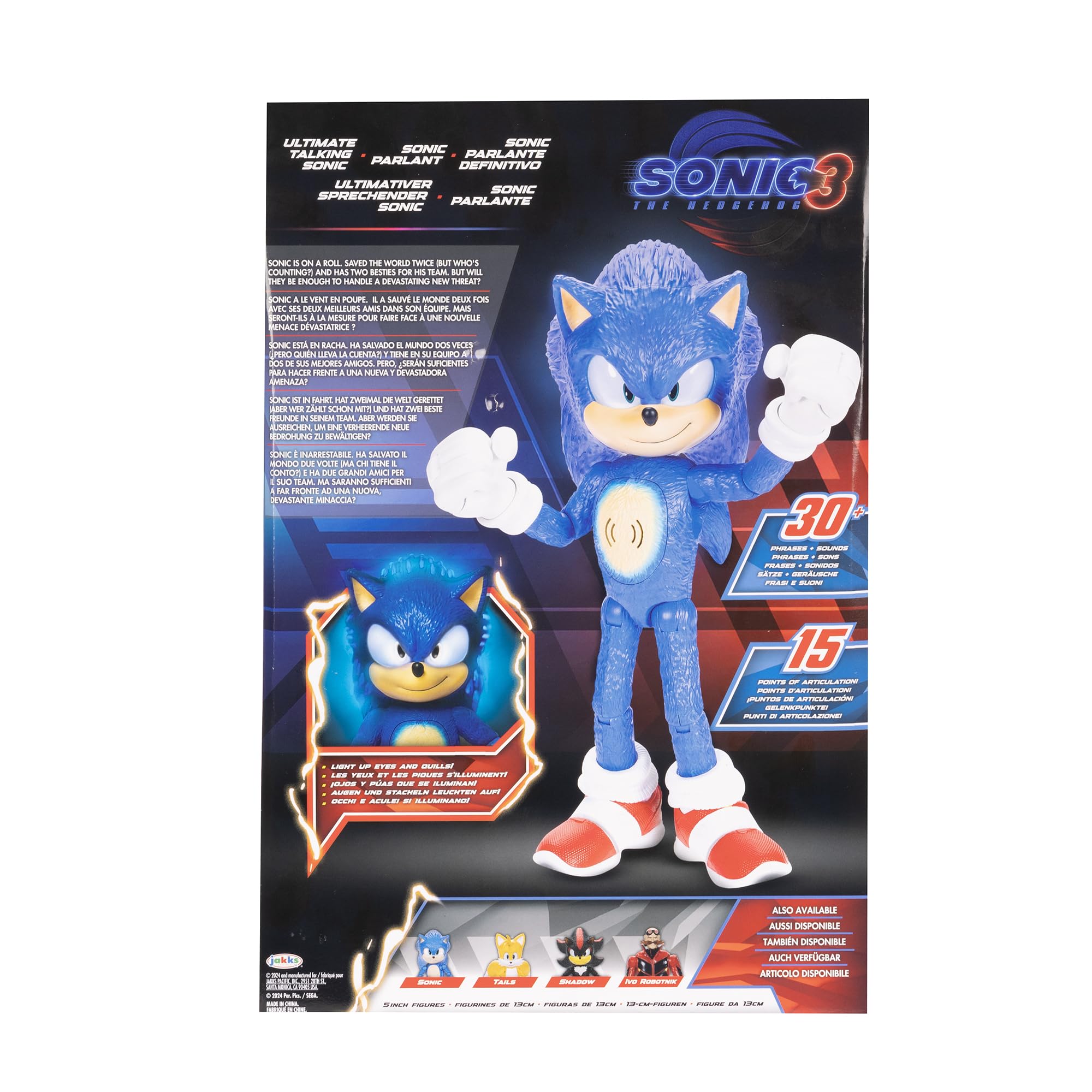 Foto 6 pulgar | Figura De Acción Sonic The Hedgehog 3 Ultimate Talking 30 Cm - Venta Internacional.