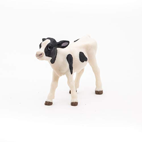 Figura De Animal De Granja Papo, Becerro Blanco Y Negro - Venta Internacional.