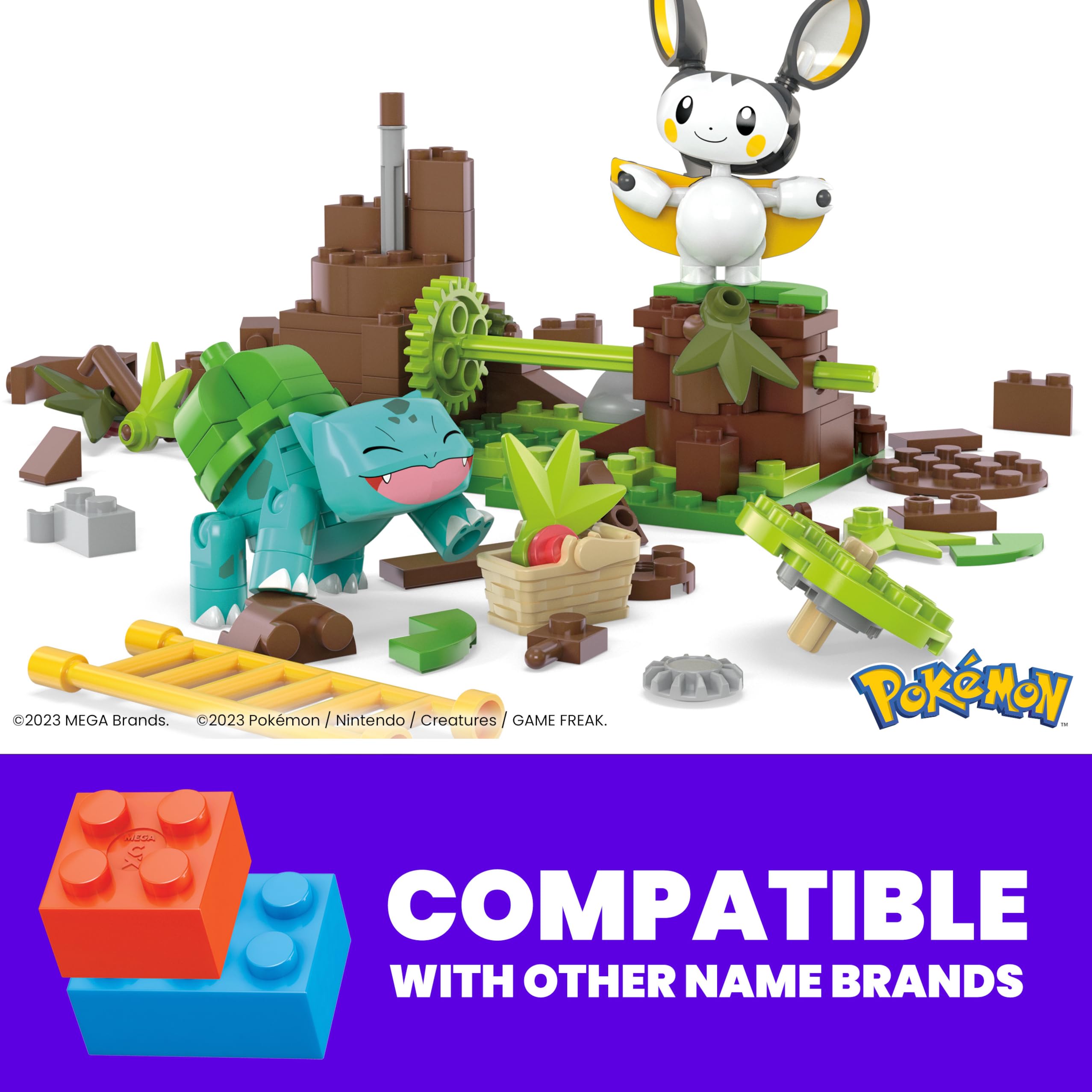 Foto 5 | Set de Juguetes de Construcción Mega Pokémon Emolga y Bulbasaur - Venta Internacional