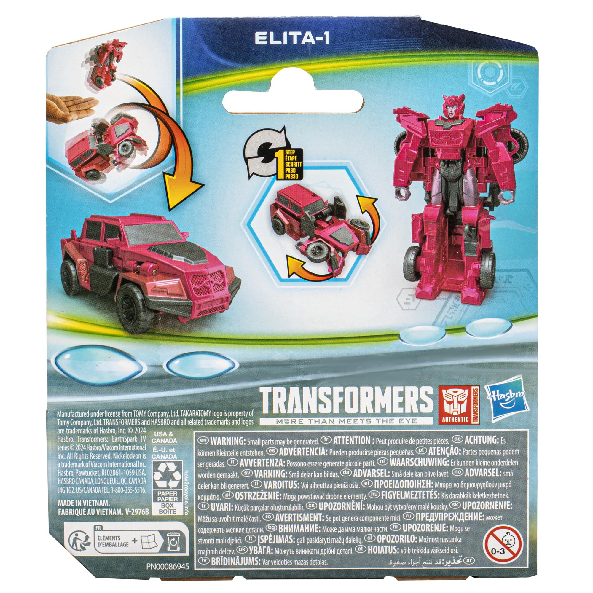 Foto 3 pulgar | Figura de Acción Transformers Earthspark 1-Step Elita-1 10 cm - Venta Internacional