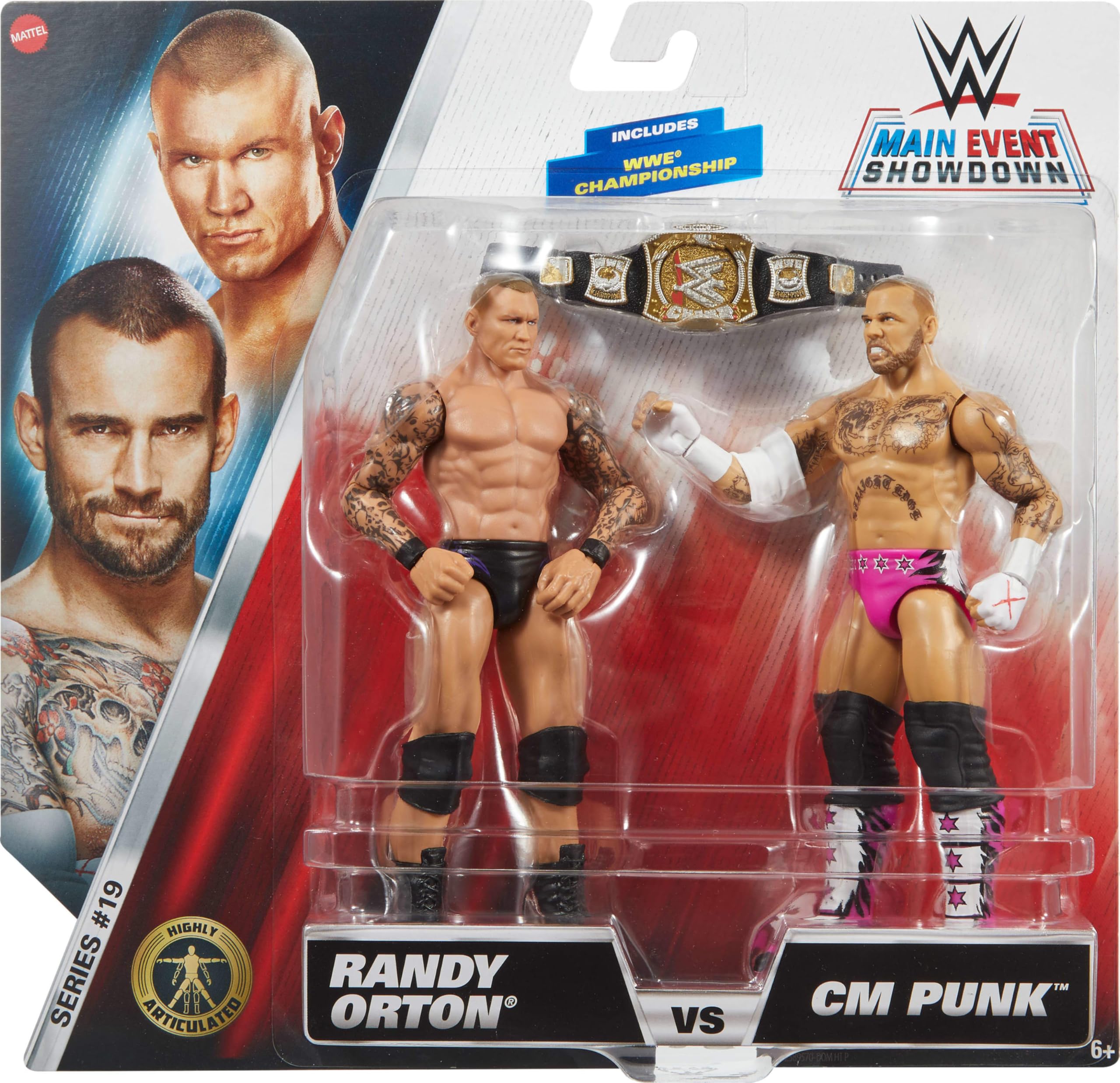 Foto 3 pulgar | Pack De 2 Figuras De Acción Mattel Wwe Main Event Championship - Venta Internacional.