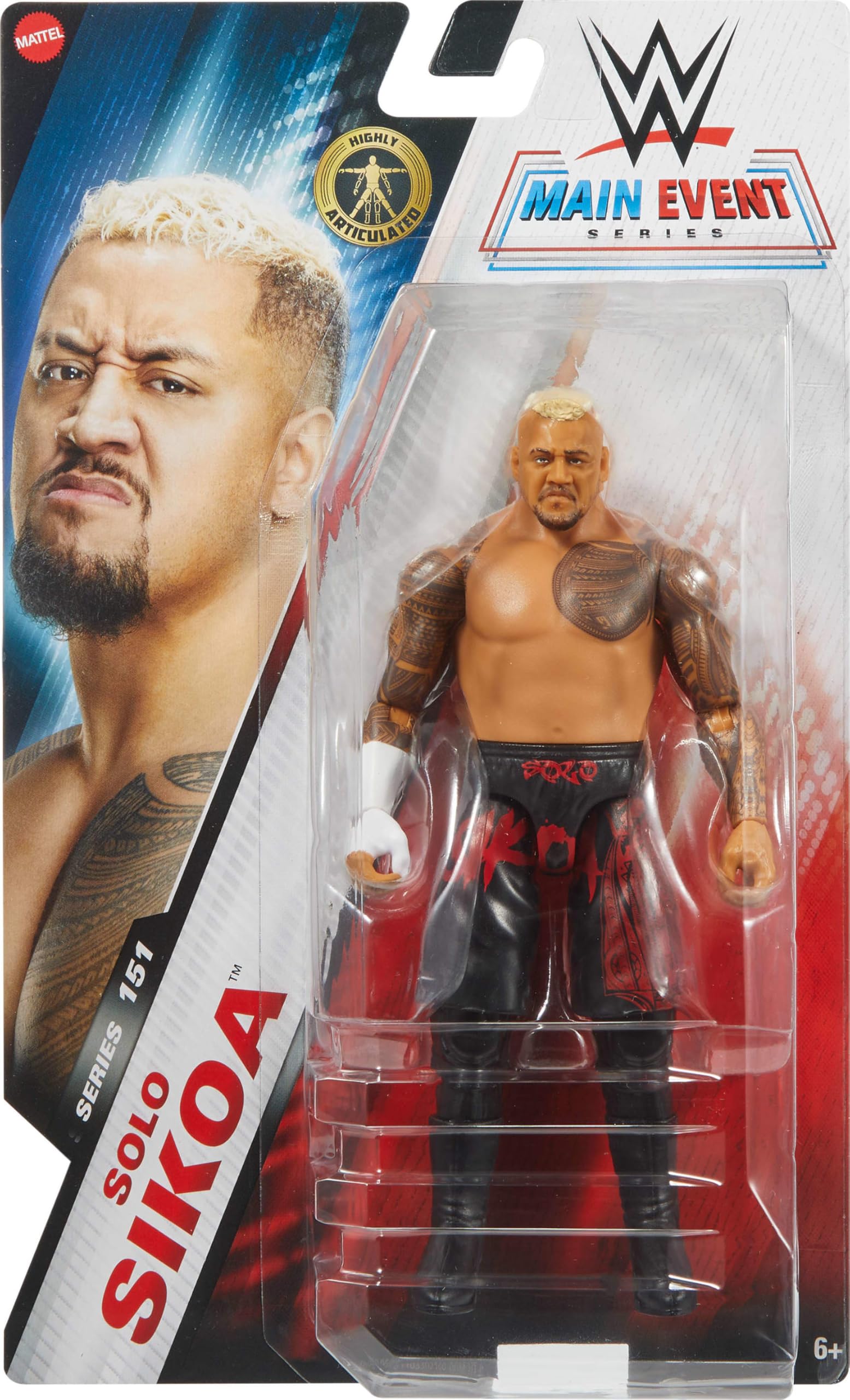 Foto 3 pulgar | Figura De Acción Mattel Wwe Solo Sikoa Main Event Series #151 - Venta Internacional.