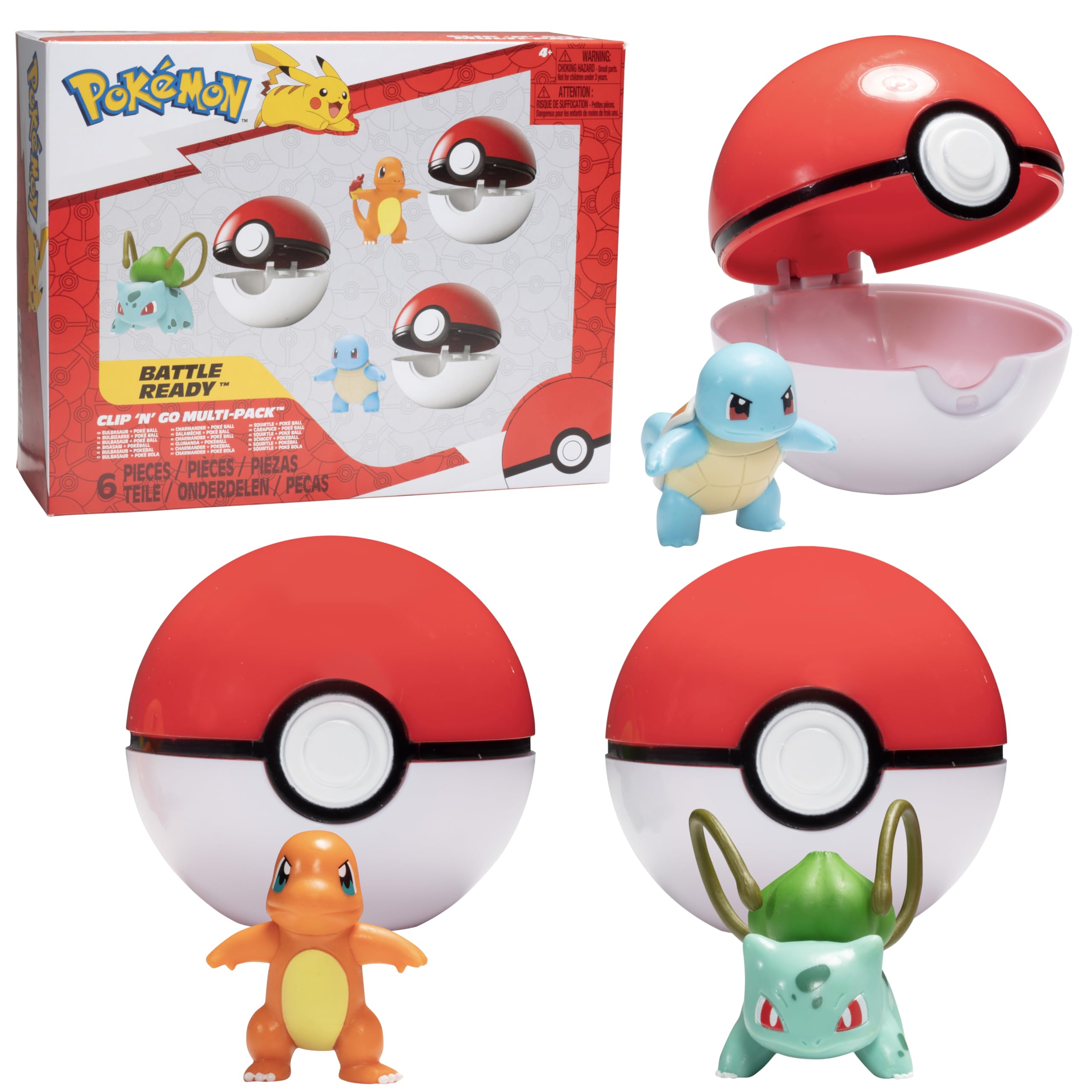 Foto 2 pulgar | Set De Figuras Jazwares Pokémon Clip 'n' Go Pokeball & Battle, Paquete De 3 - Venta Internacional.