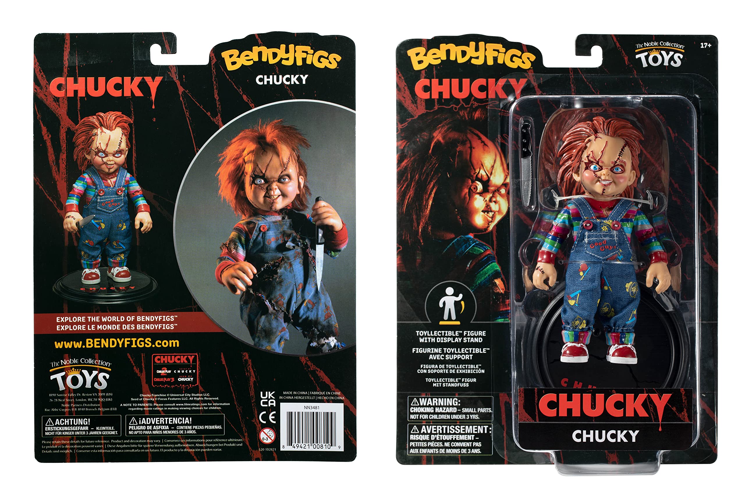 Foto 4 | Figura Bendy Chucky Horror Noble Collection 15 Cm - Venta Internacional.