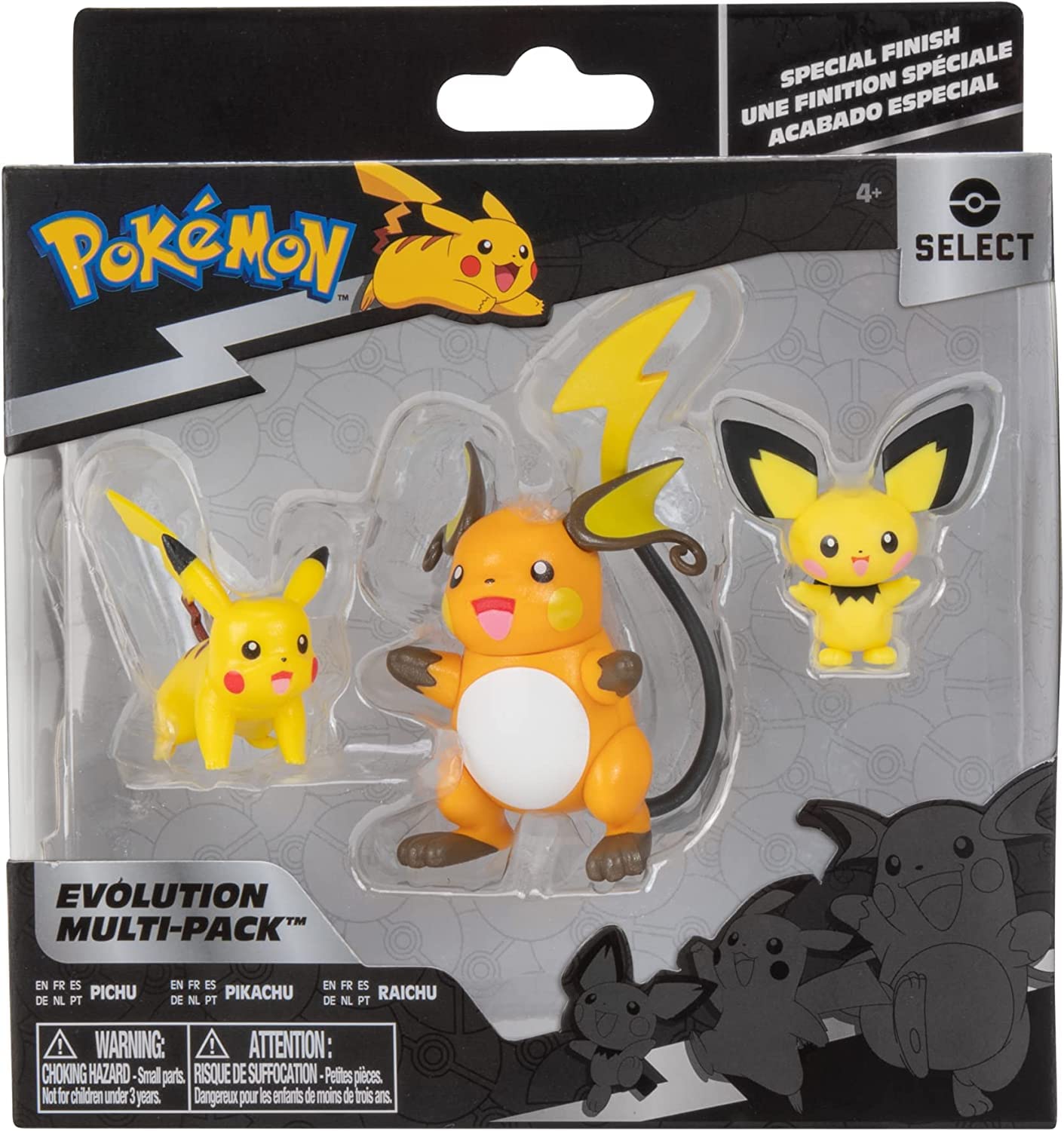 Foto 3 pulgar | Figuras De Acción Pokémon Select Evolution 3 Pack Pichu, Pikachu Y Raichu - Venta Internacional.