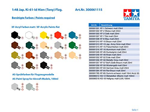 Foto 4 pulgar | Kit De Maqueta De Avión Tamiya 61115 1/48 Kawasaki Ki-61-id  - Venta Internacional.