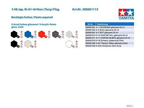 Foto 4 | Kit De Maqueta De Avión Tamiya 61115 1/48 Kawasaki Ki-61-id  - Venta Internacional.