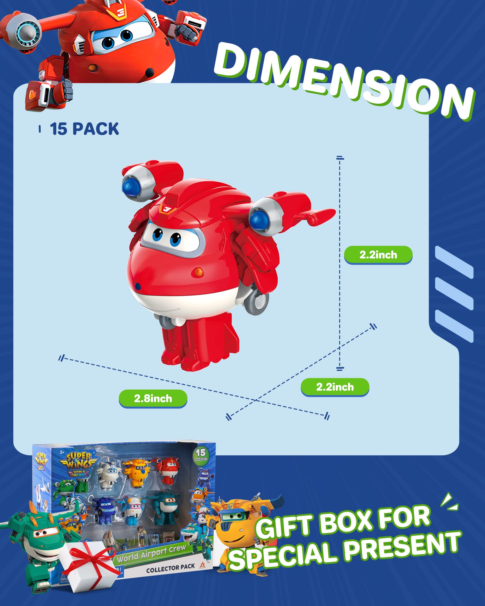 Foto 8 pulgar | Paquete De 15 Unidades Toy Super Wings Transformer Con Ruedas Móviles Reales - Venta Internacional.