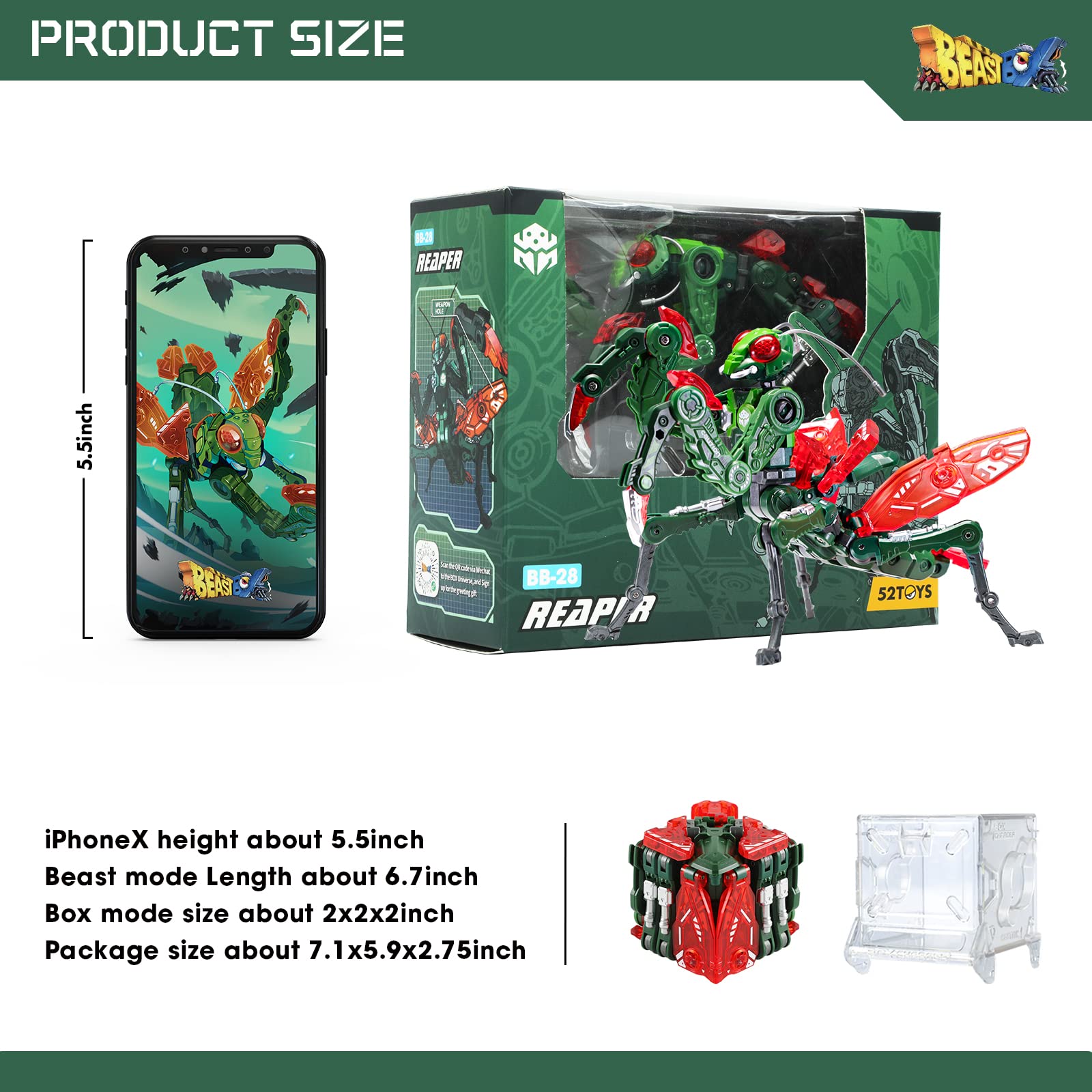 Foto 6 | Juguete De Deformación 52toys Beastbox Bb-28 Reaper Pvc/abs 19 Cm - Venta Internacional.
