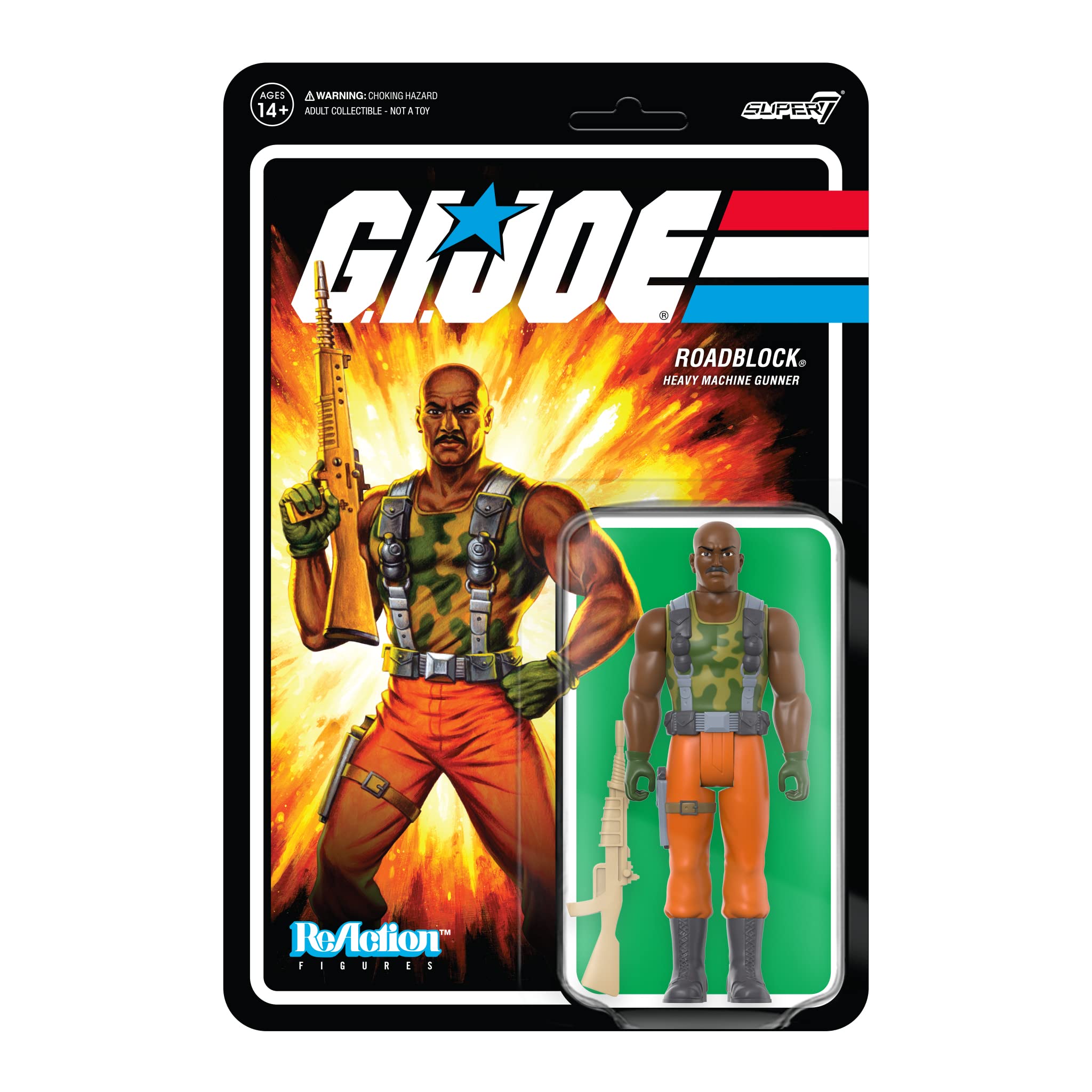 Figura de Acción Super7 G.I. Joe Roadblock de 9,5 cm con Accesorio - Venta Internacional