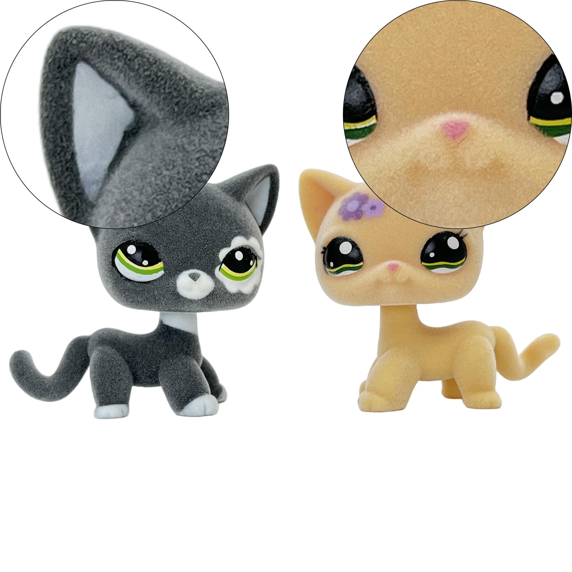 Figura De Animal Flocado De Juguete Con Forma De Gato De Pelo Corto, 5 Cm, 2 Unidades - Venta Internacional.