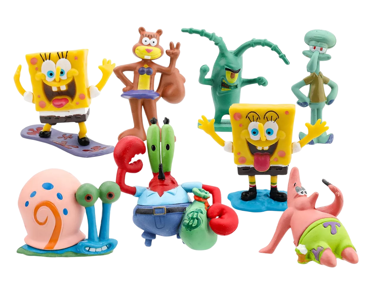 Foto 1 | Figuras De Juguete Para Niños Sponge Bob Colección 8 Piezas Colores