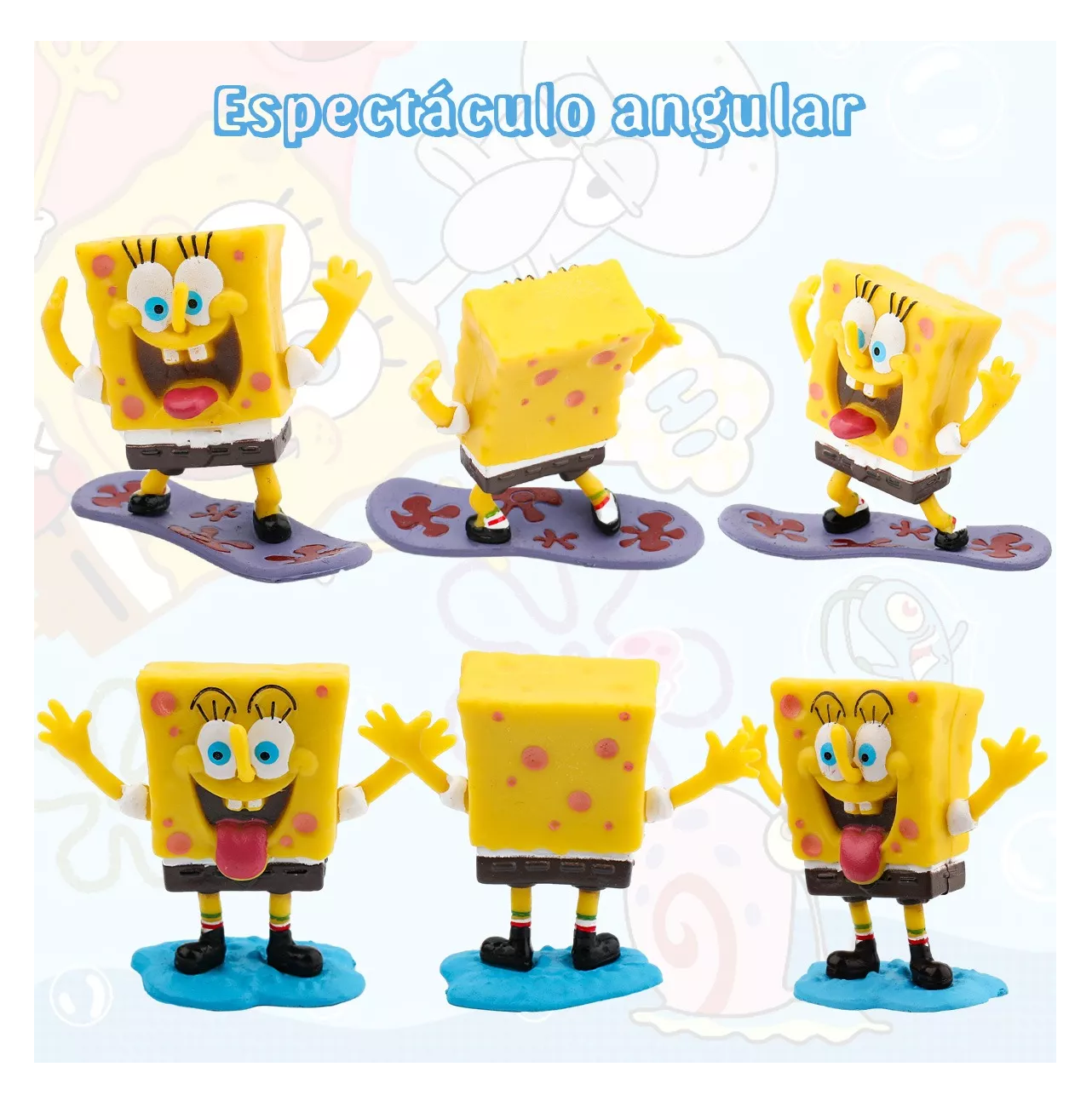 Foto 5 pulgar | Figuras De Juguete Para Niños Sponge Bob Colección 8 Piezas Colores