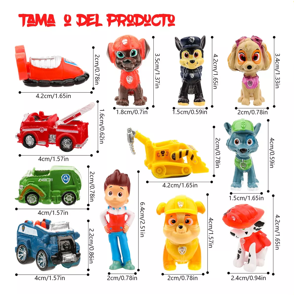 Foto 4 pulgar | Juego De Paw Patrol Para Niños 12 Pcs Decoración De Tartas Colores