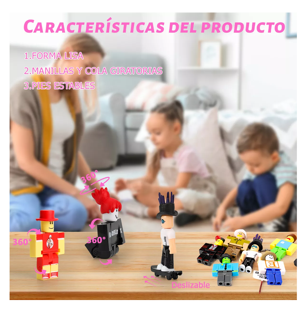 Foto 3 pulgar | Figuras Virtual World Roblox Building Block Estilo 4 24 Piezas