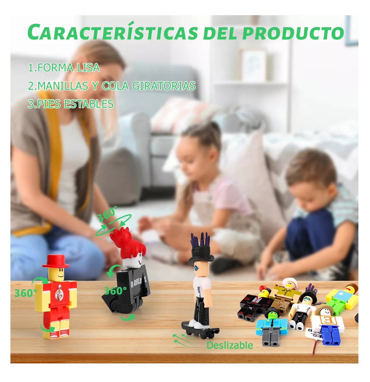 Foto 3 pulgar | Figuras World Roblox Building Block Estilo 5 24 Piezas