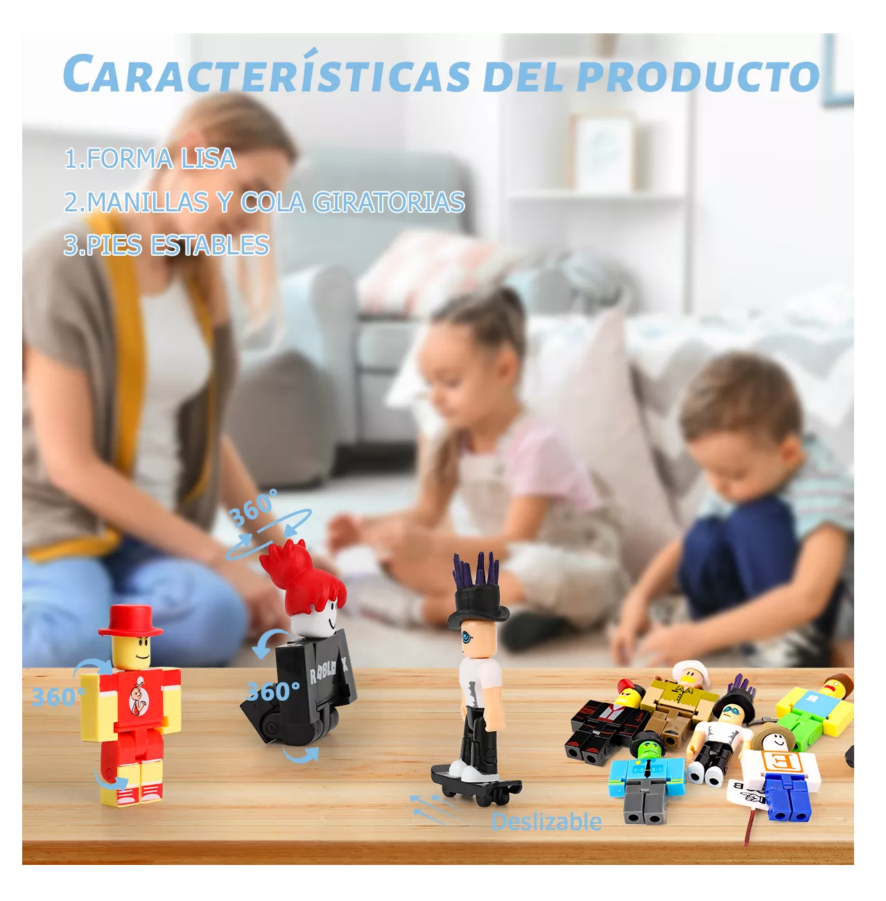 Foto 3 pulgar | Figuras World Roblox Building Block Estilo 3 24 Piezas