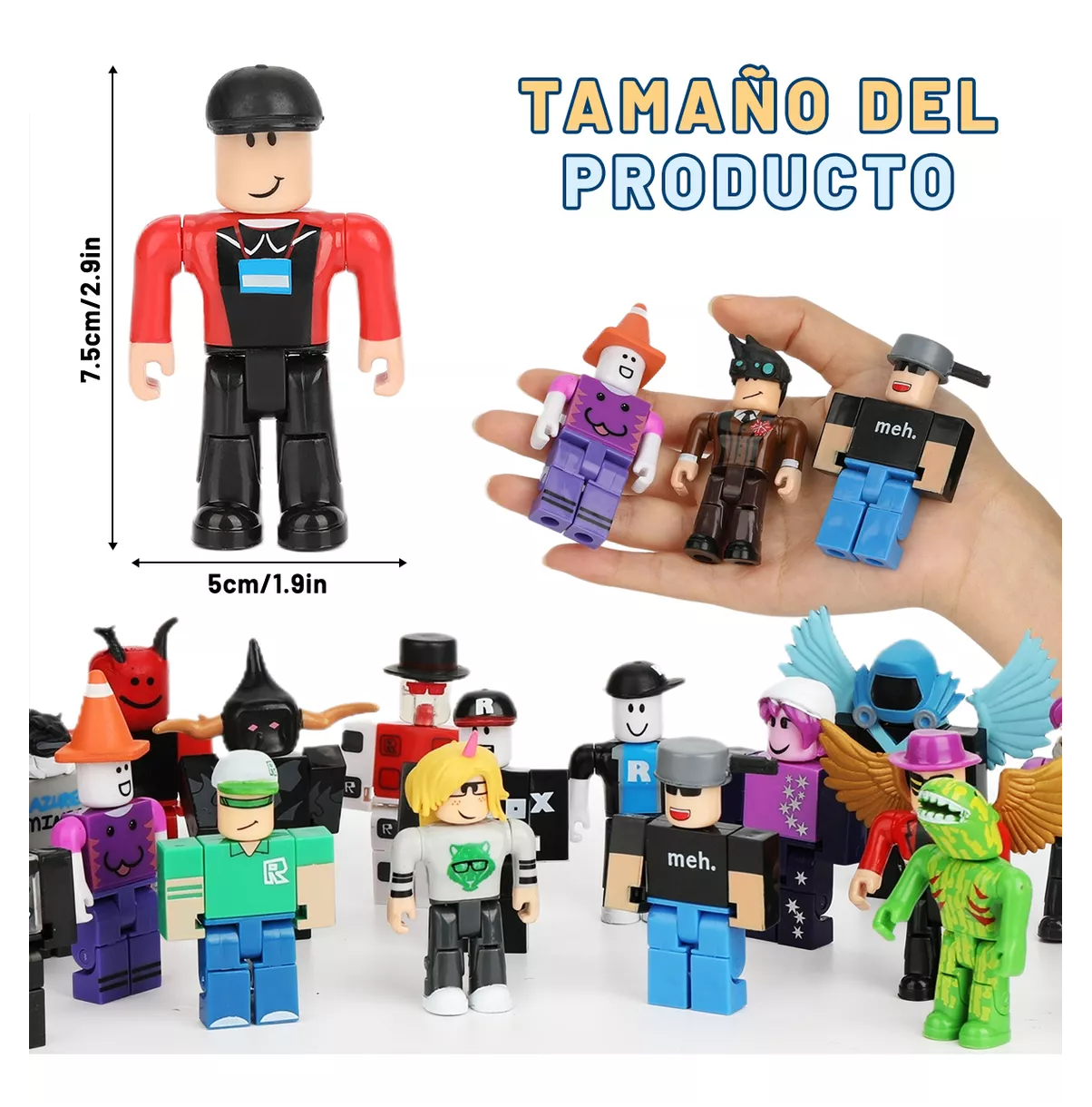 Foto 4 pulgar | Figuras World Roblox Building Block Estilo 3 24 Piezas