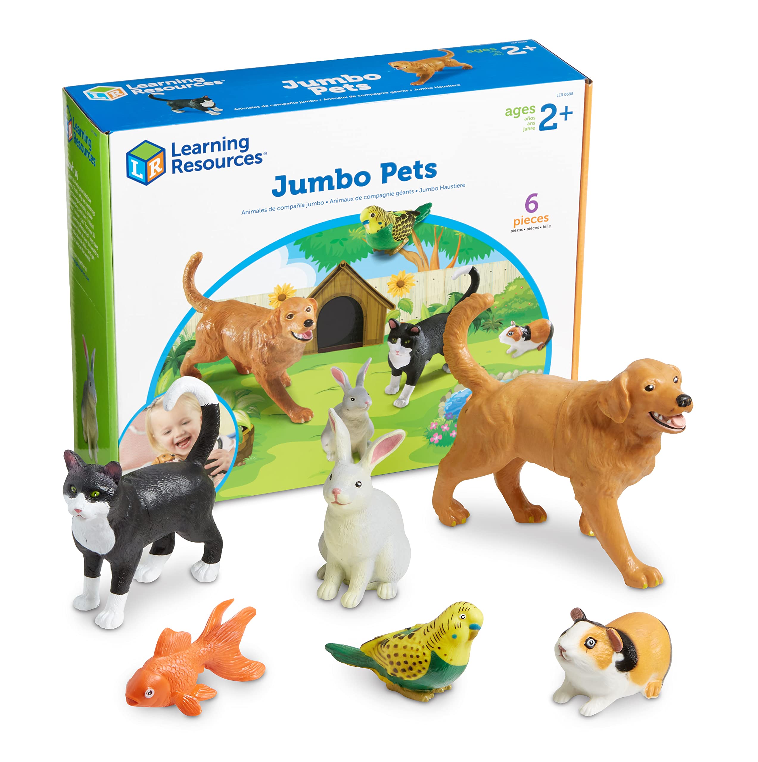 Foto 2 pulgar | Toy Learning Resources Jumbo Domestic Pets, 6 Animales De Más De 2 Años - Venta Internacional.