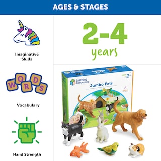 Foto 5 | Toy Learning Resources Jumbo Domestic Pets, 6 Animales De Más De 2 Años - Venta Internacional.
