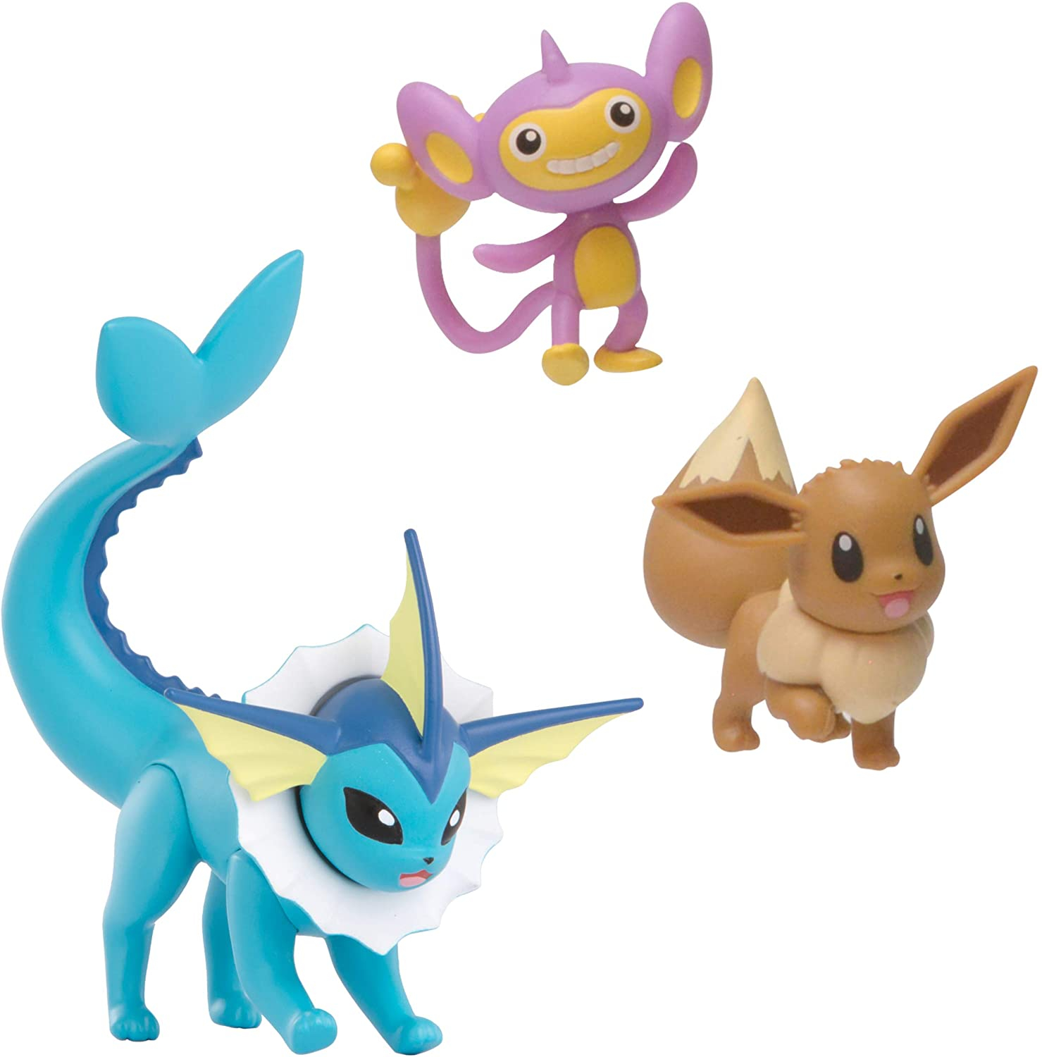 Set De Figuras Pokémon Battle Con 2 Eevee, 2 Aipom Y 3 Vaporeon - Venta Internacional.