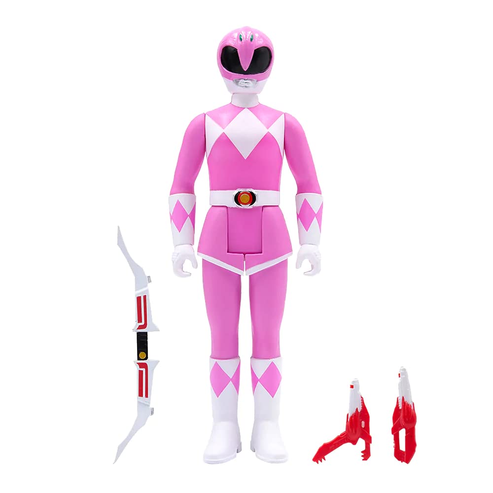 Foto 2 | Figura De Acción Super7 Mighty Morphin Power Rangers, Rosa, 3.75 Pulgadas - Venta Internacional.