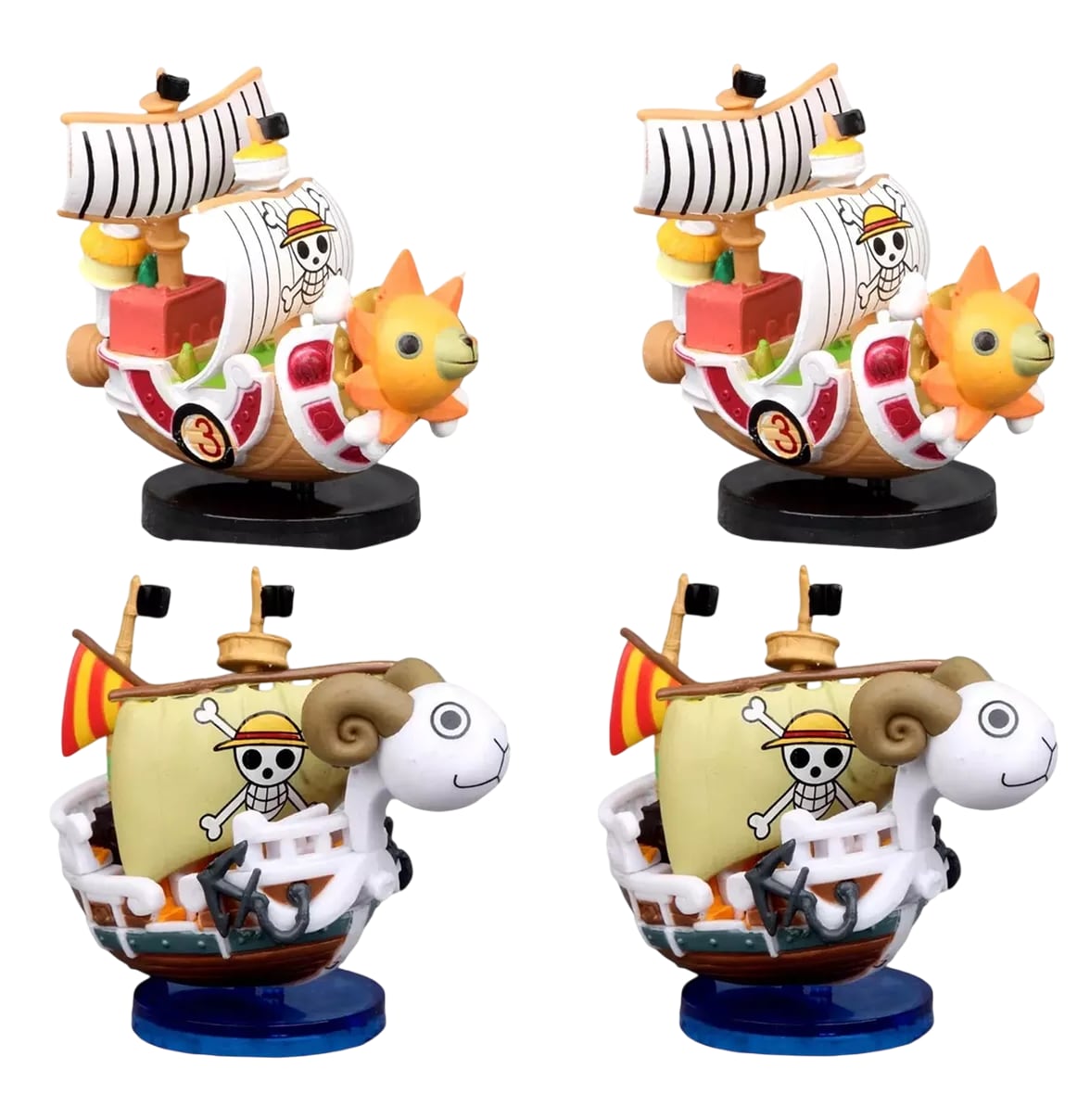 Muñecos Y Figuras De Acción One Piece Mini Ship Thousand Sunny 4 Pzs, Multicolor $639