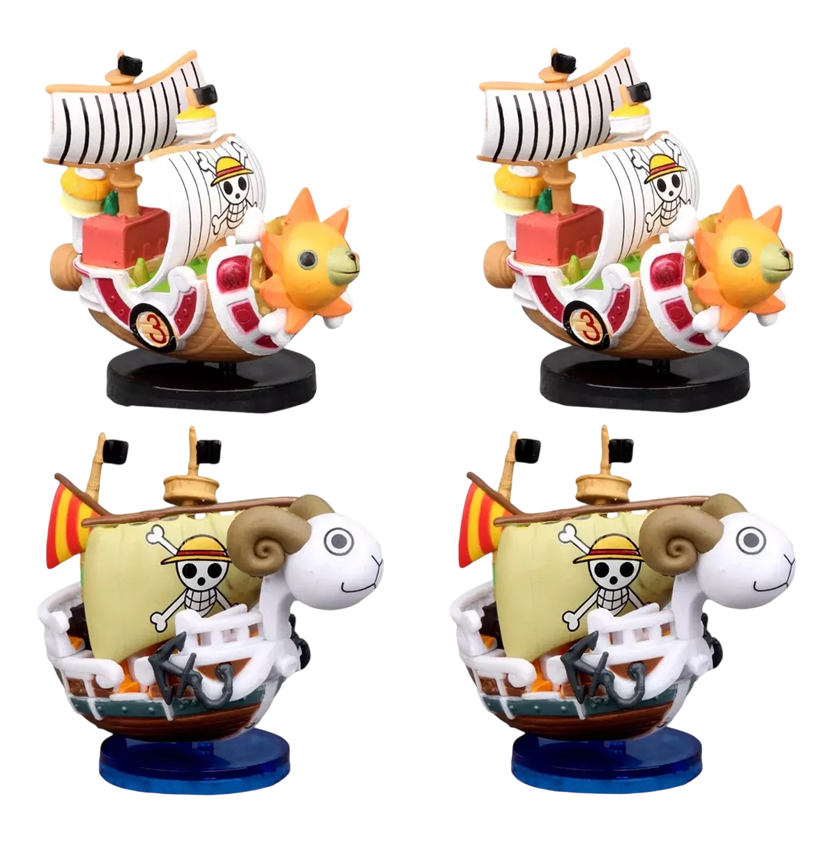 Muñecos Y Figuras De Acción One Piece Mini Ship Thousand Sunny 4 Pzs, Multicolor