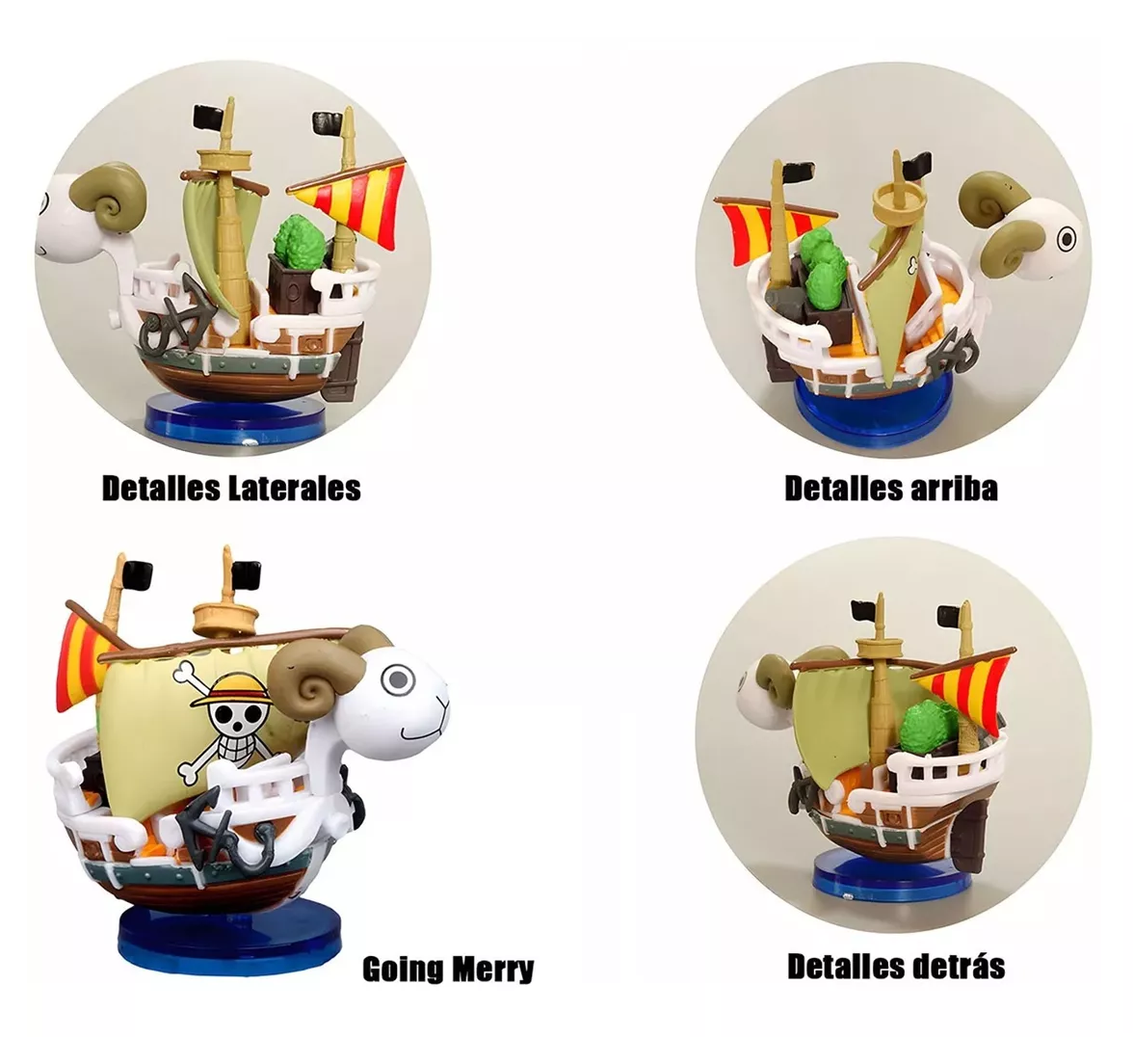 Foto 2 | Muñecos Y Figuras De Acción One Piece Mini Ship Thousand Sunny 4 Pzs, Multicolor