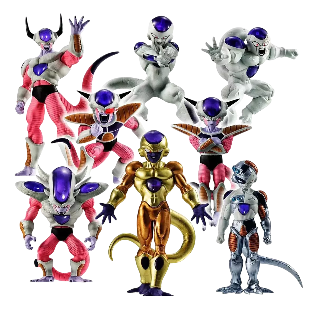 Figuras Dragon Ball Z Freezer Frieza Anime Coleccionables 8 Pzs Multicolor