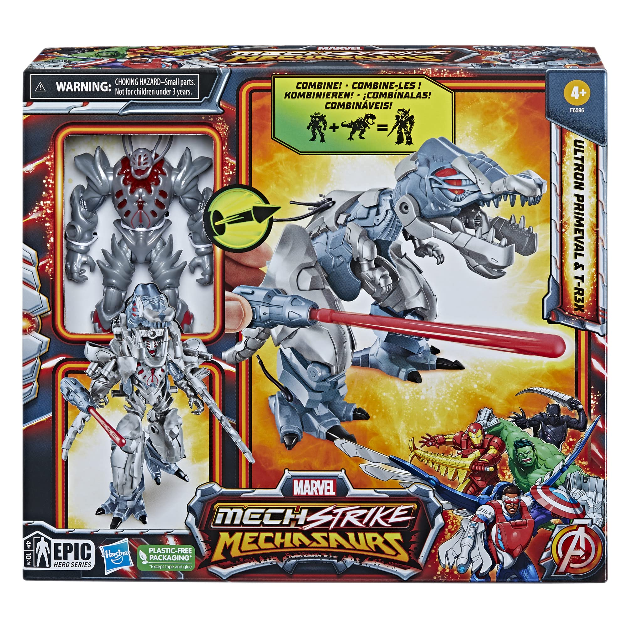 Foto 7 pulgar | Figuras De Acción Marvel Mech Strike Mechasaurs Ultron - Venta Internacional.