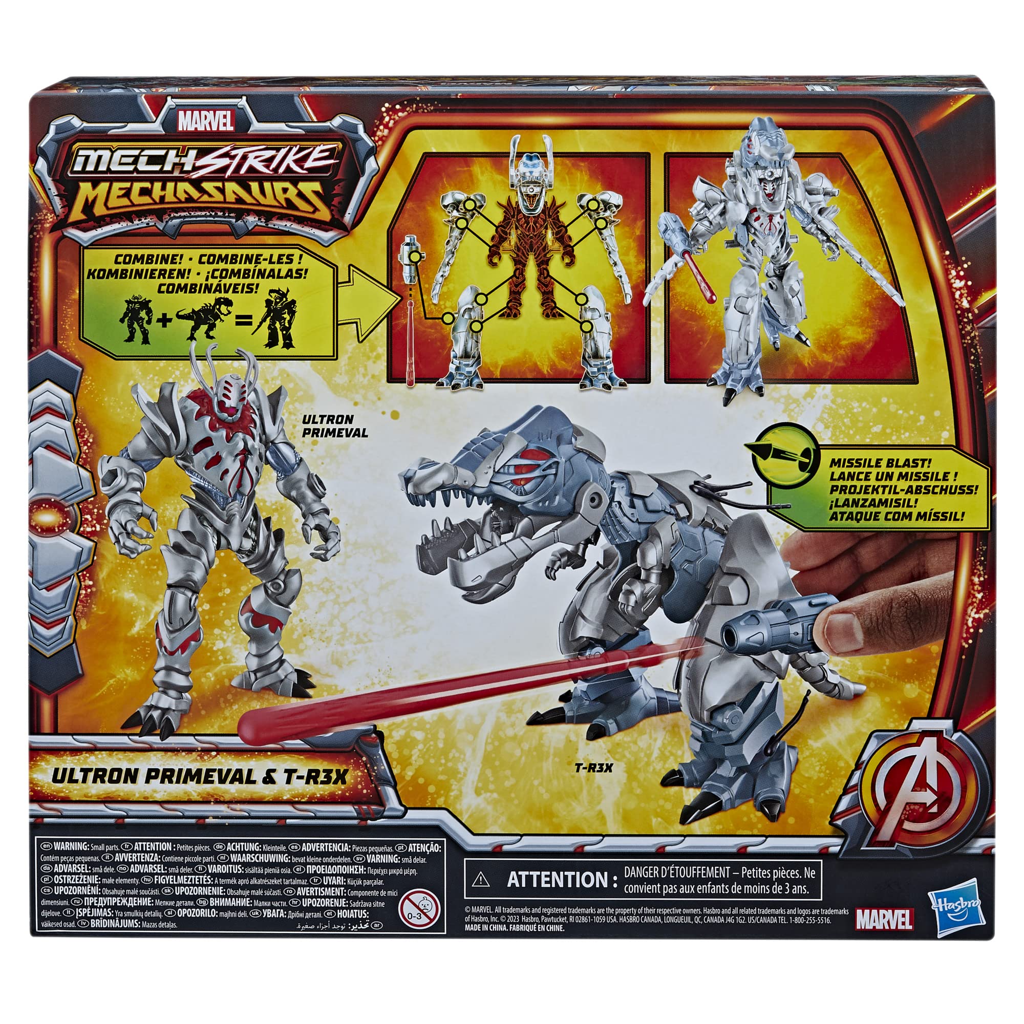 Foto 8 pulgar | Figuras De Acción Marvel Mech Strike Mechasaurs Ultron - Venta Internacional.