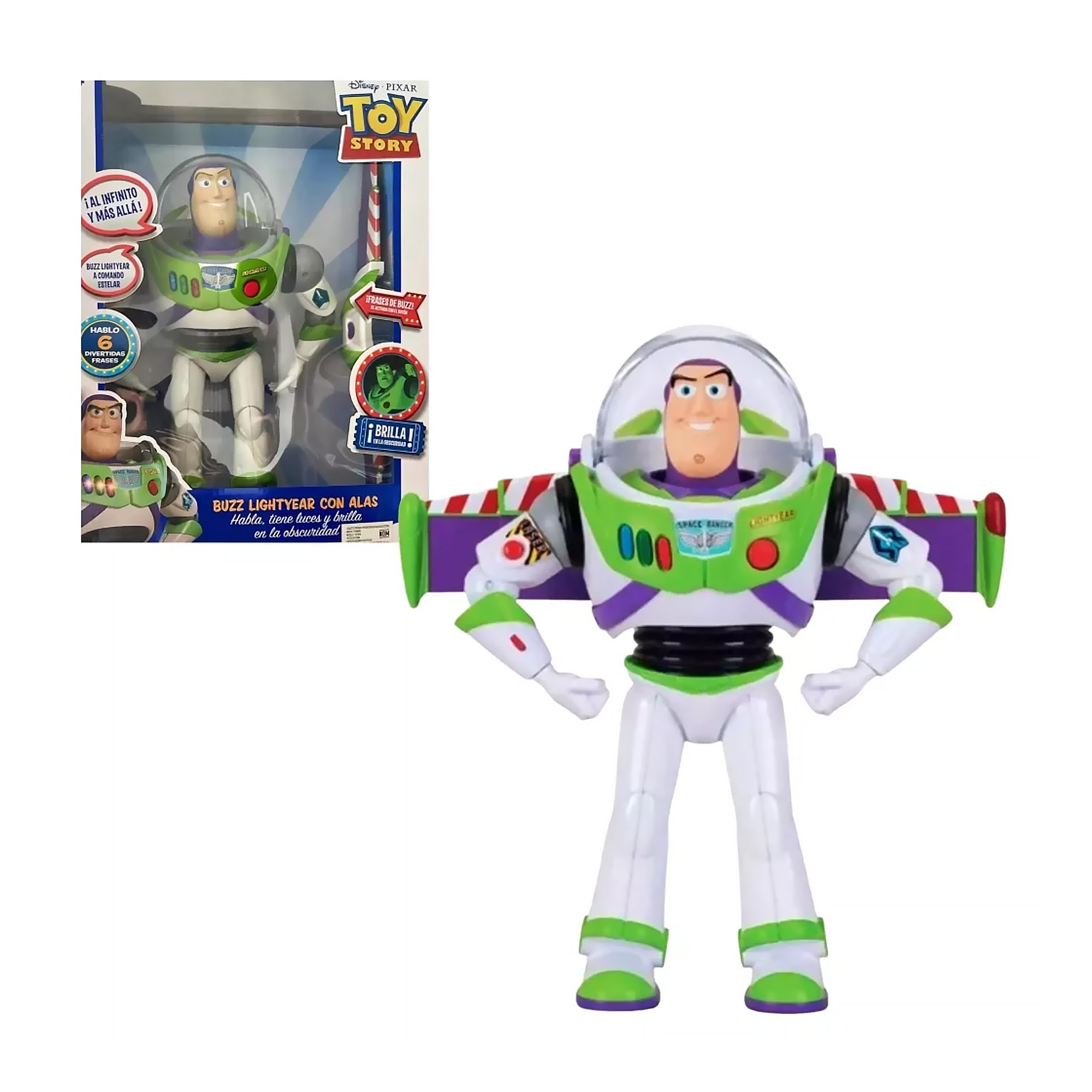 Foto 2 pulgar | Figura Articulada Toy Story Buzz Lightyear American Bags Fluorescente