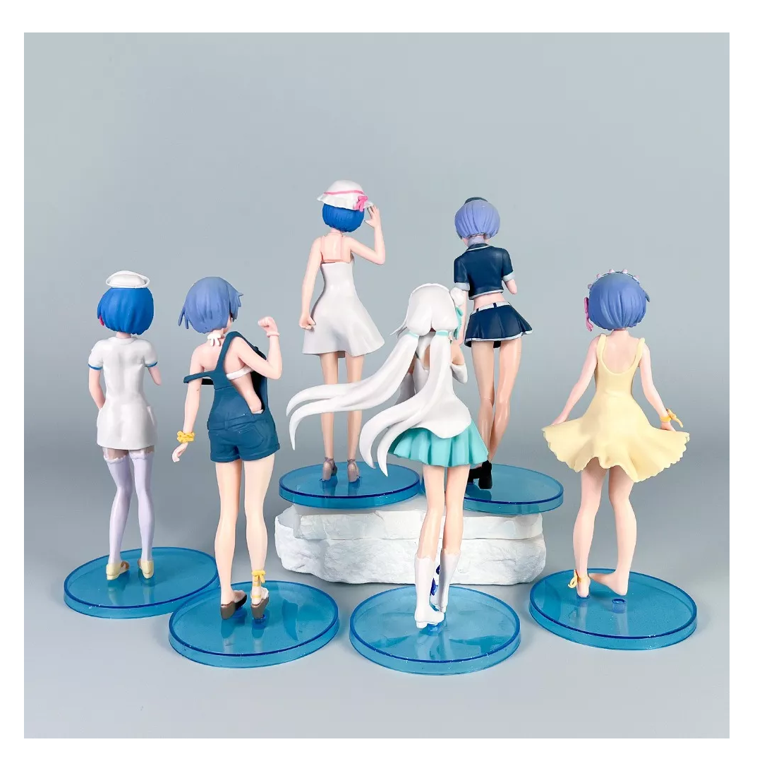 Foto 4 | Figuras Re Zero Rem Emilia Anime Juguetes Coleccionables 6 Pzs Colores