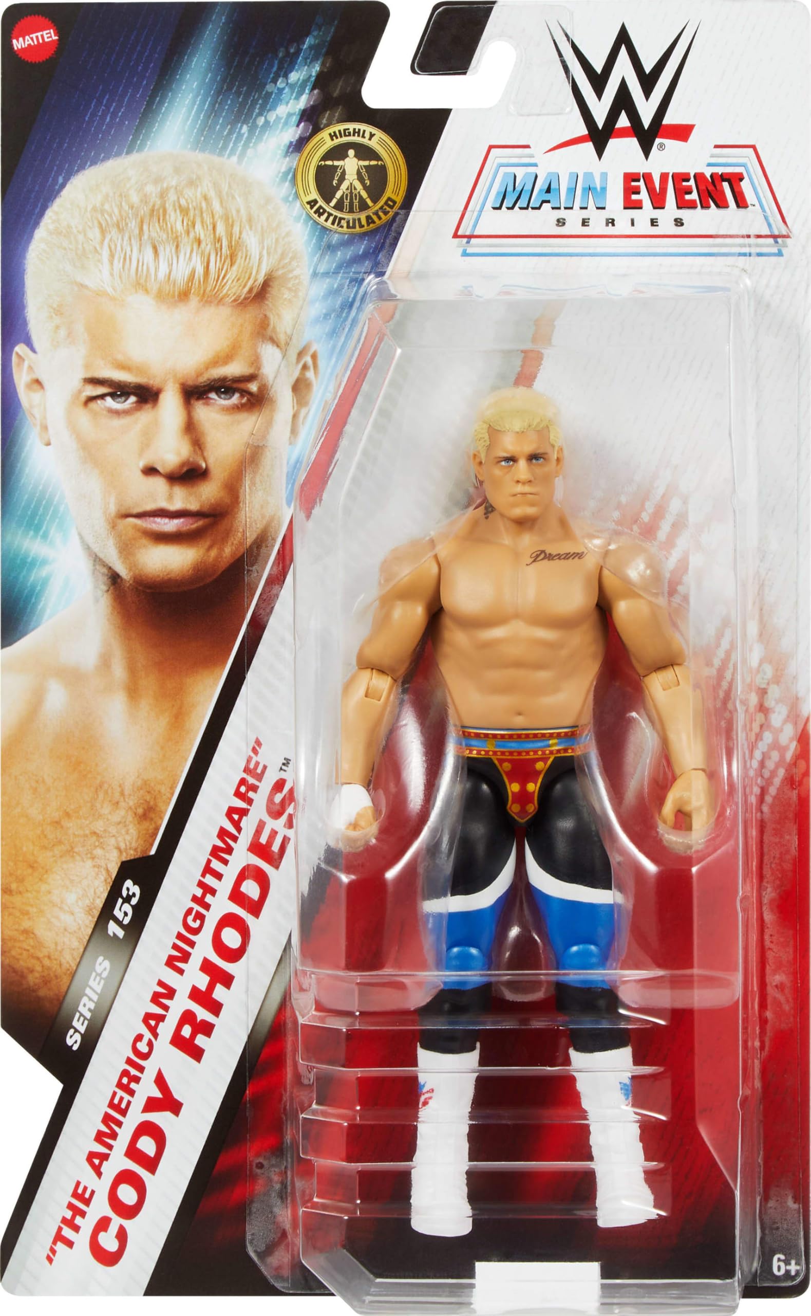 Foto 3 pulgar | Figura De Acción Mattel Wwe Cody Rhodes La Pesadilla Americana - Venta Internacional.