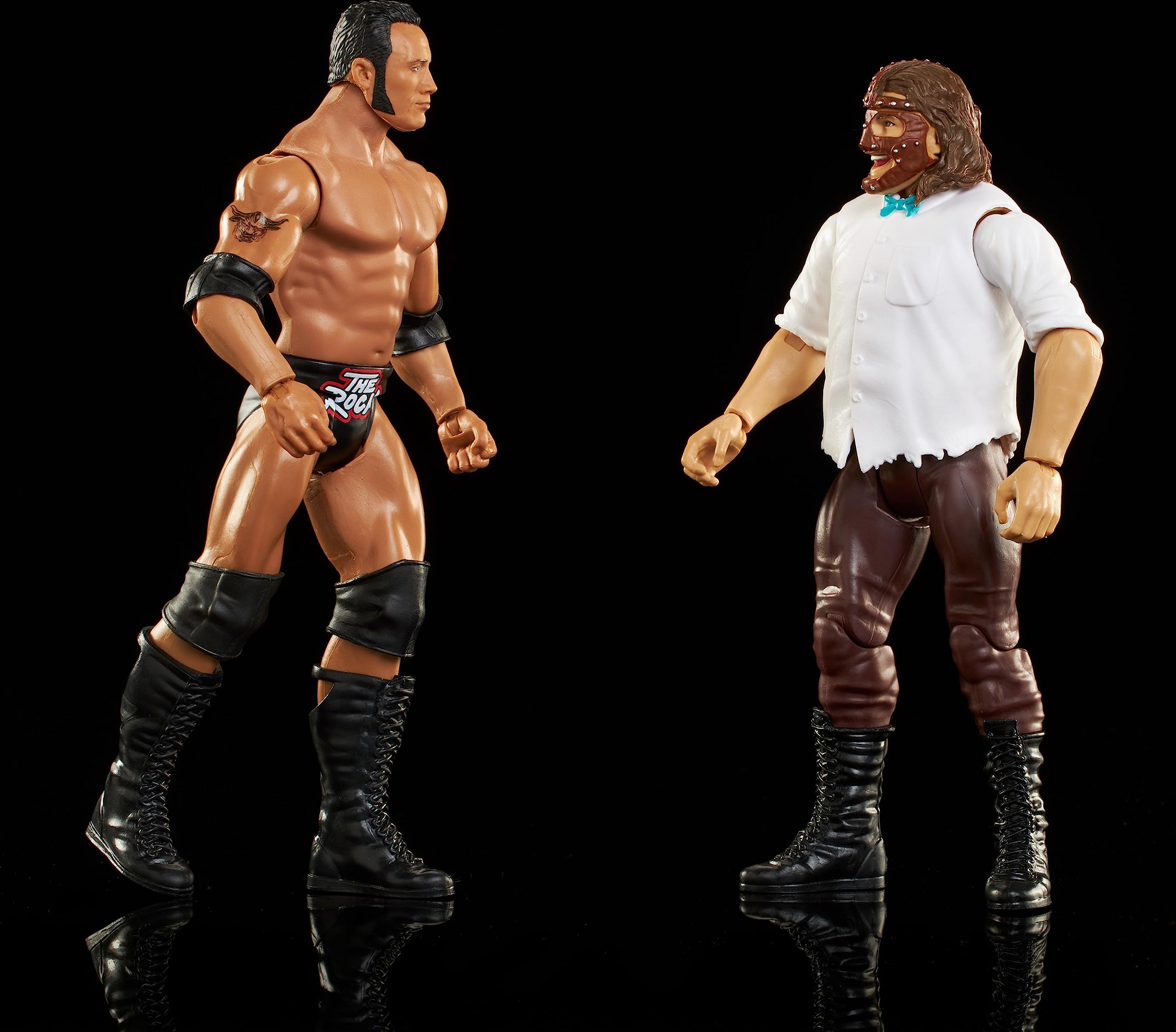 Foto 3 pulgar | Figura De Acción Mattel Wwe The Rock Vs Mankind De 15 Cm Con Campeonato - Venta Internacional.