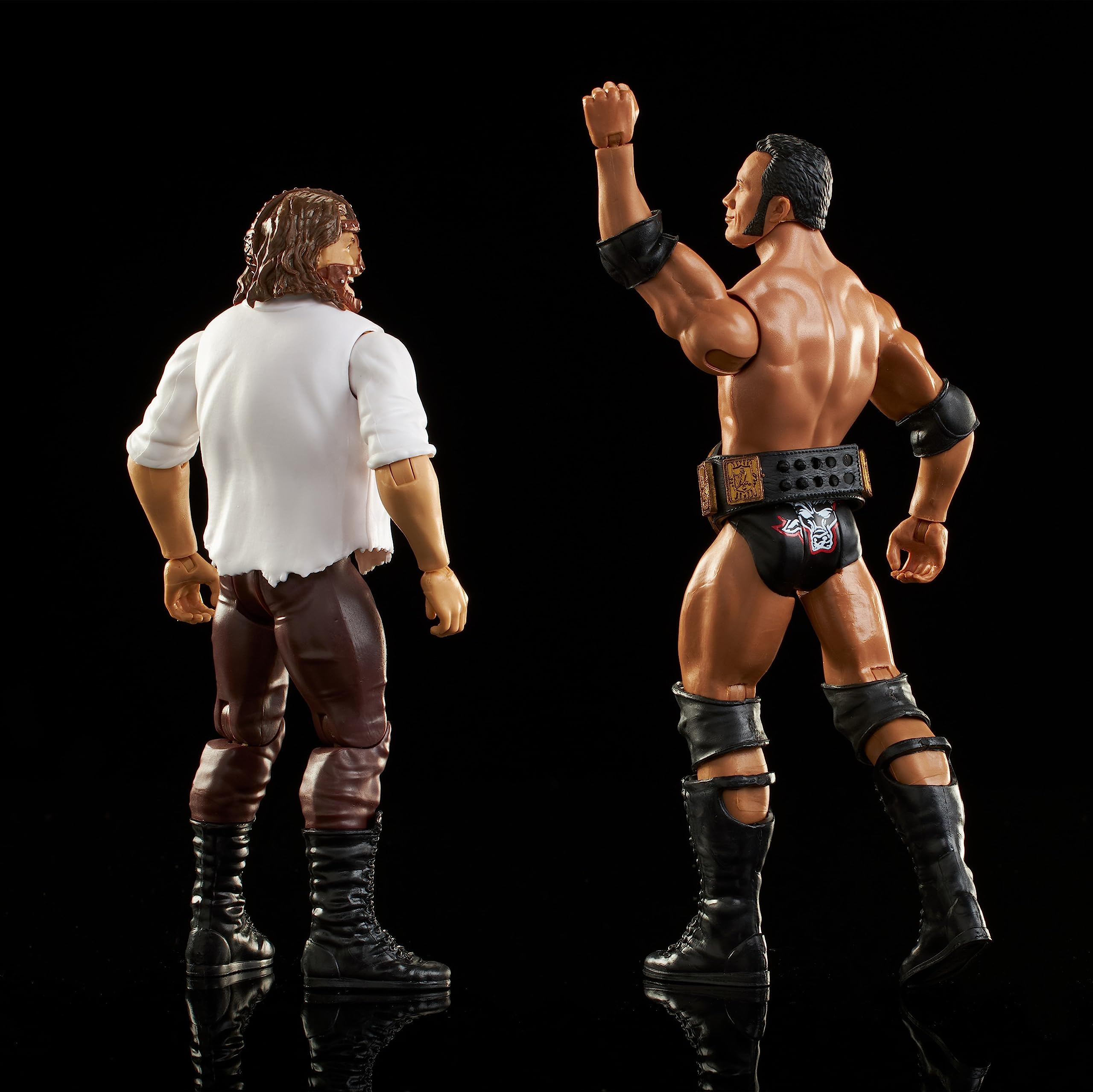 Foto 4 pulgar | Figura De Acción Mattel Wwe The Rock Vs Mankind De 15 Cm Con Campeonato - Venta Internacional.