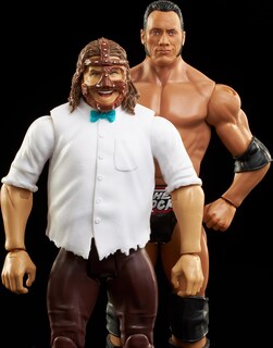 Foto 4 | Figura De Acción Mattel Wwe The Rock Vs Mankind De 15 Cm Con Campeonato - Venta Internacional.