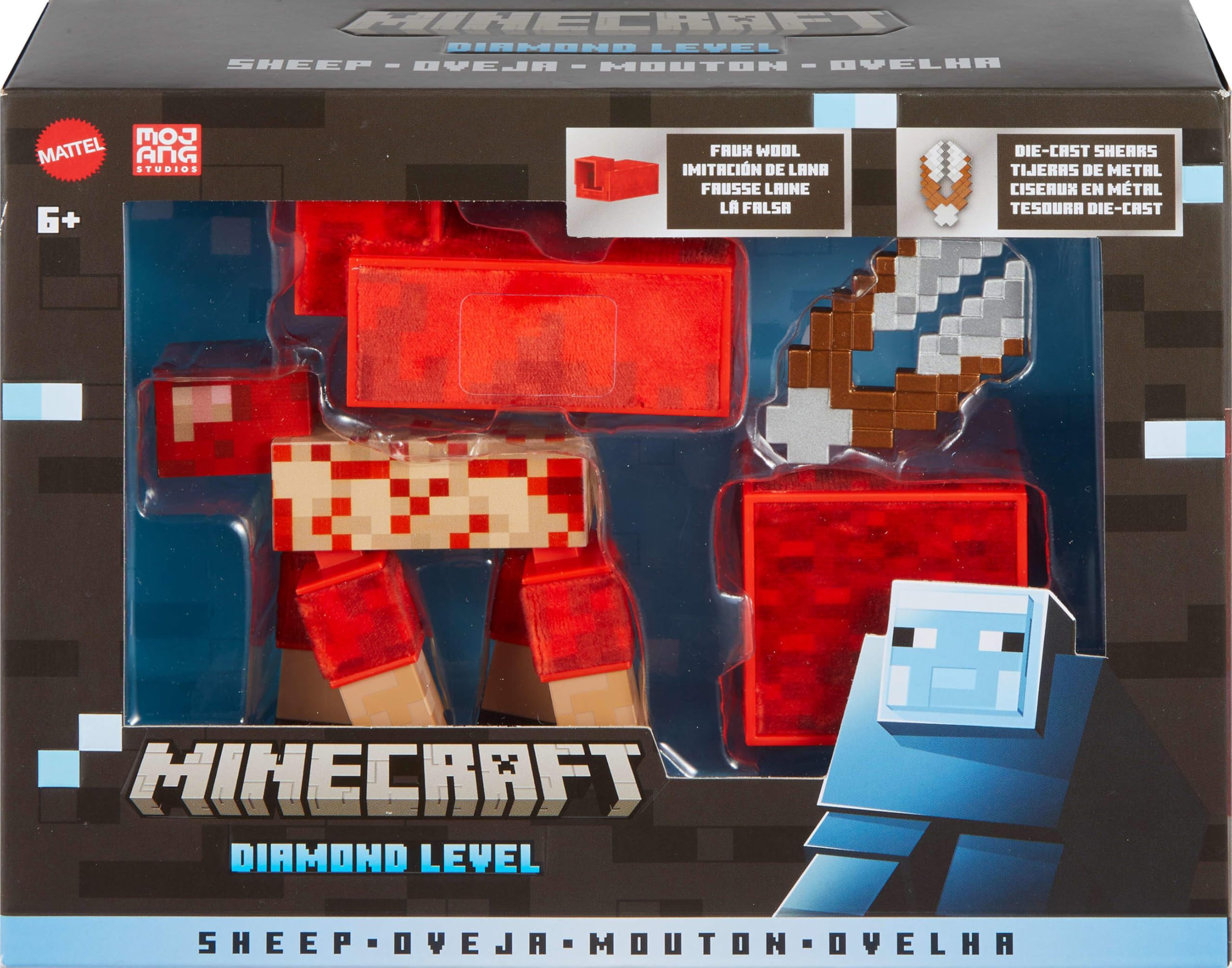 Foto 7 pulgar | Figura De Acción Mattel Minecraft Diamond Level Sheep 5.5 Pulgadas - Venta Internacional.