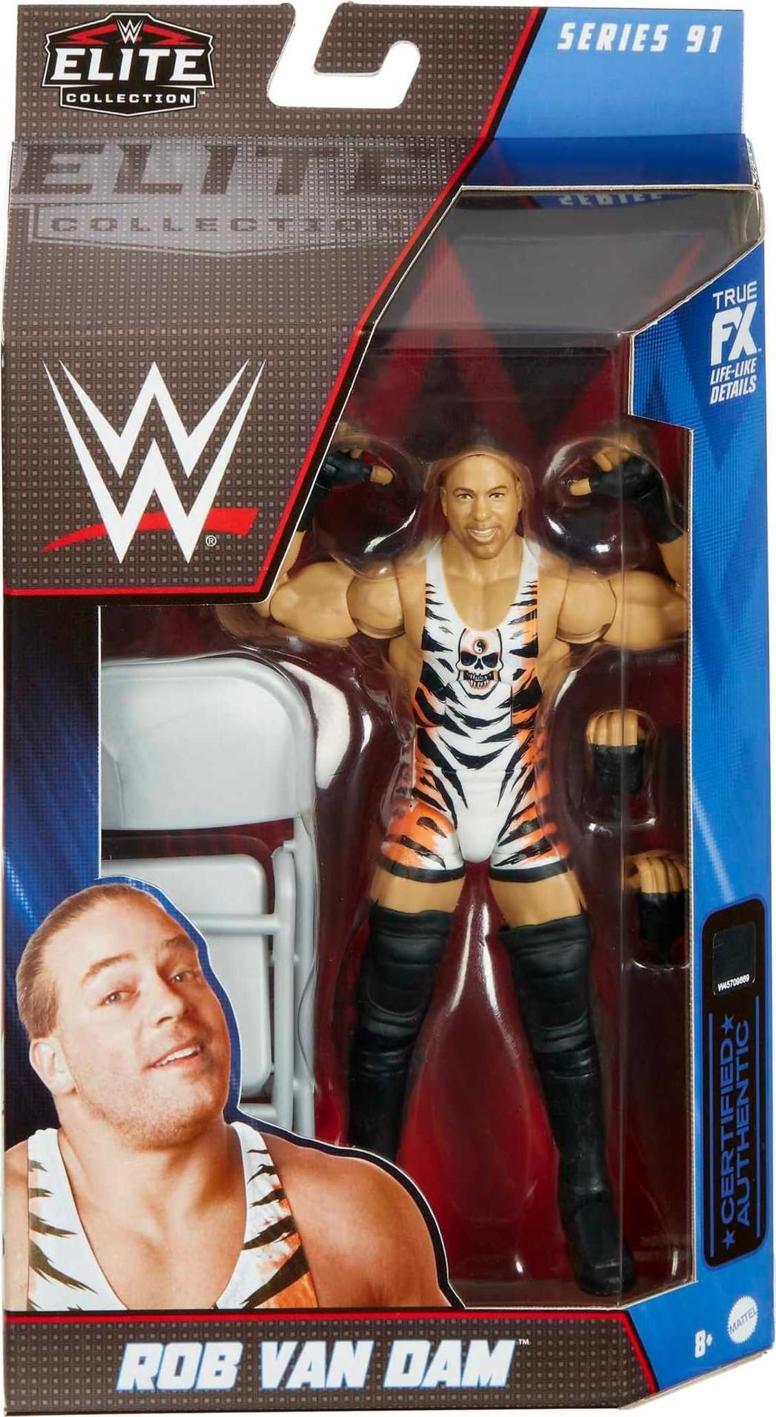 Foto 3 pulgar | Figura De Acción Mattel Wwe Rob Van Dam Elite Collection - Venta Internacional.