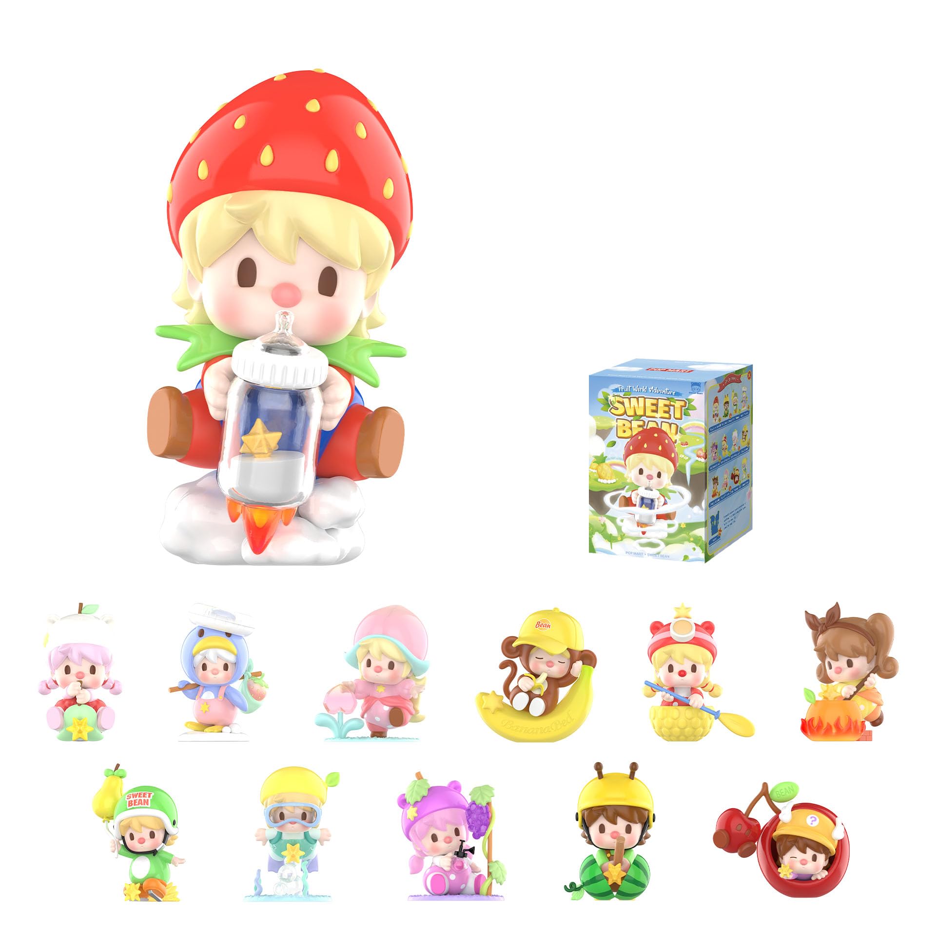 Figuras De Acción Pop Mart Sweet Bean Fruit World Adventure 12 Piezas- Venta Internacional