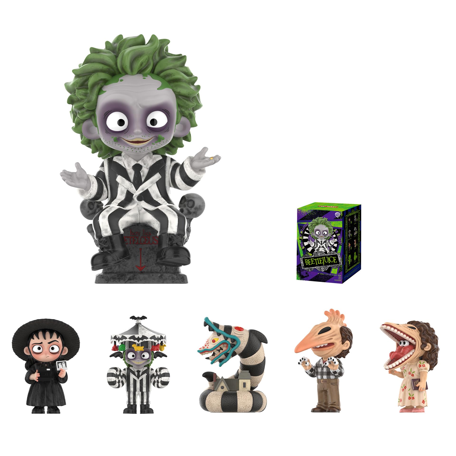 Figuras De Acción Pop Mart, Serie Beetlejuice, 3.93 Pulgadas, 6 Unidades - Venta Internacional.