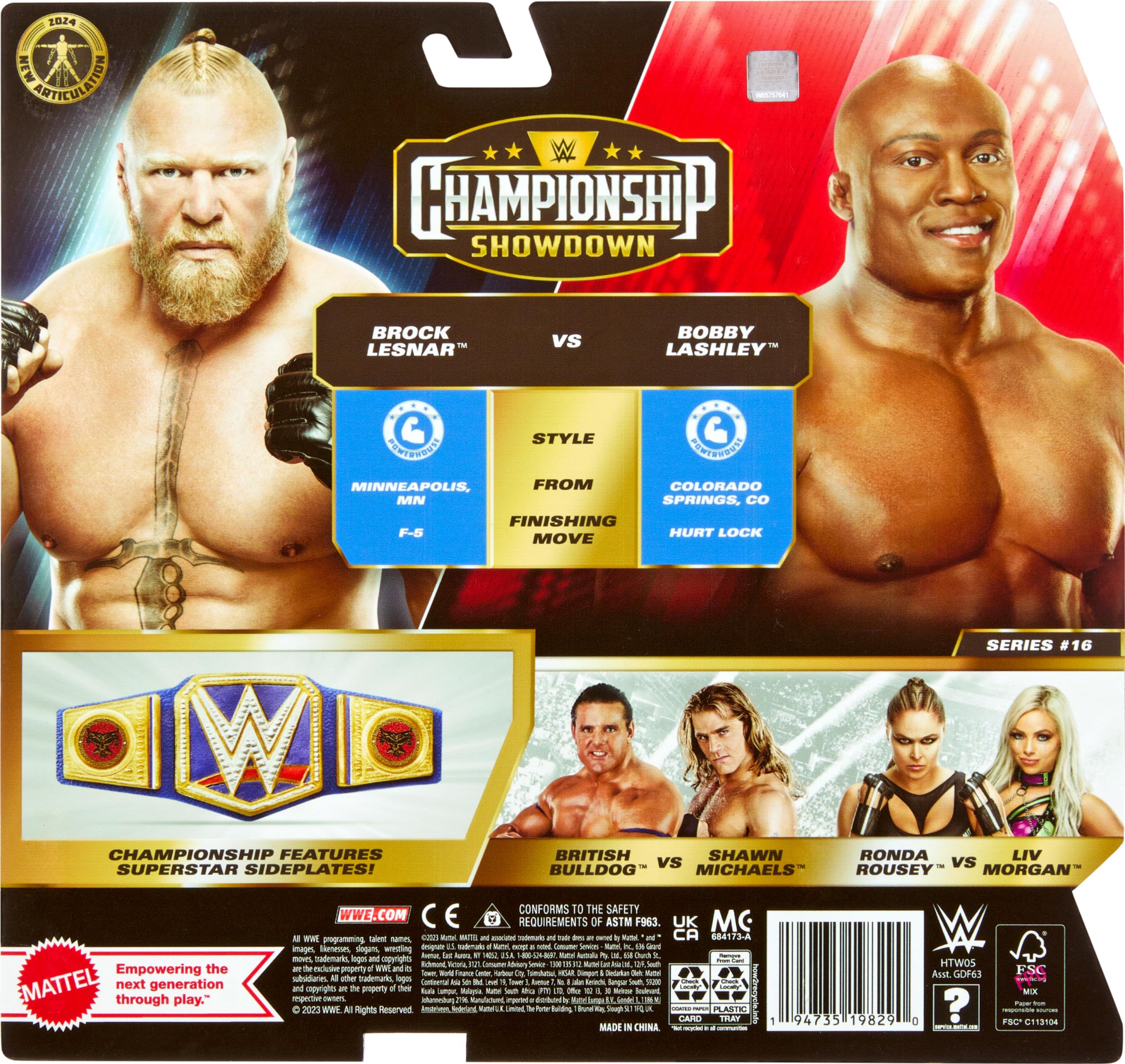 Foto 7 pulgar | Set De Figuras De Acción Mattel Wwe Championship Showdown, Paquete De 2 - Venta Internacional.