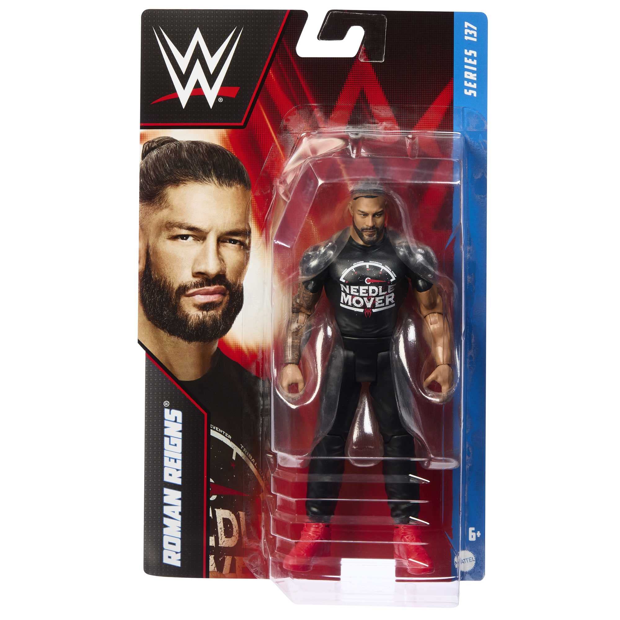 Foto 4 | Figura De Acción Mattel Wwe Roman Reigns Basic De 15 Cm Con 10 Puntos - Venta Internacional.
