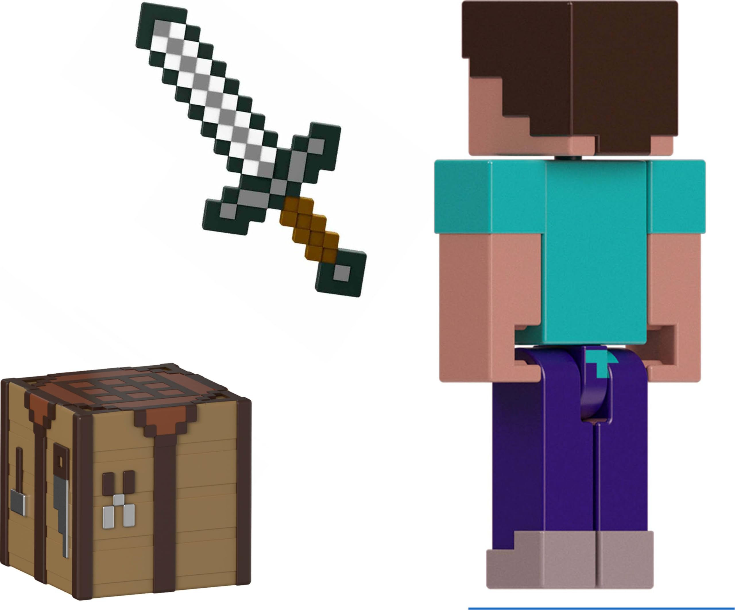 Foto 7 pulgar | Figura De Acción Mattel Minecraft Steve Con Accesorios, 8 Cm - Venta Internacional.