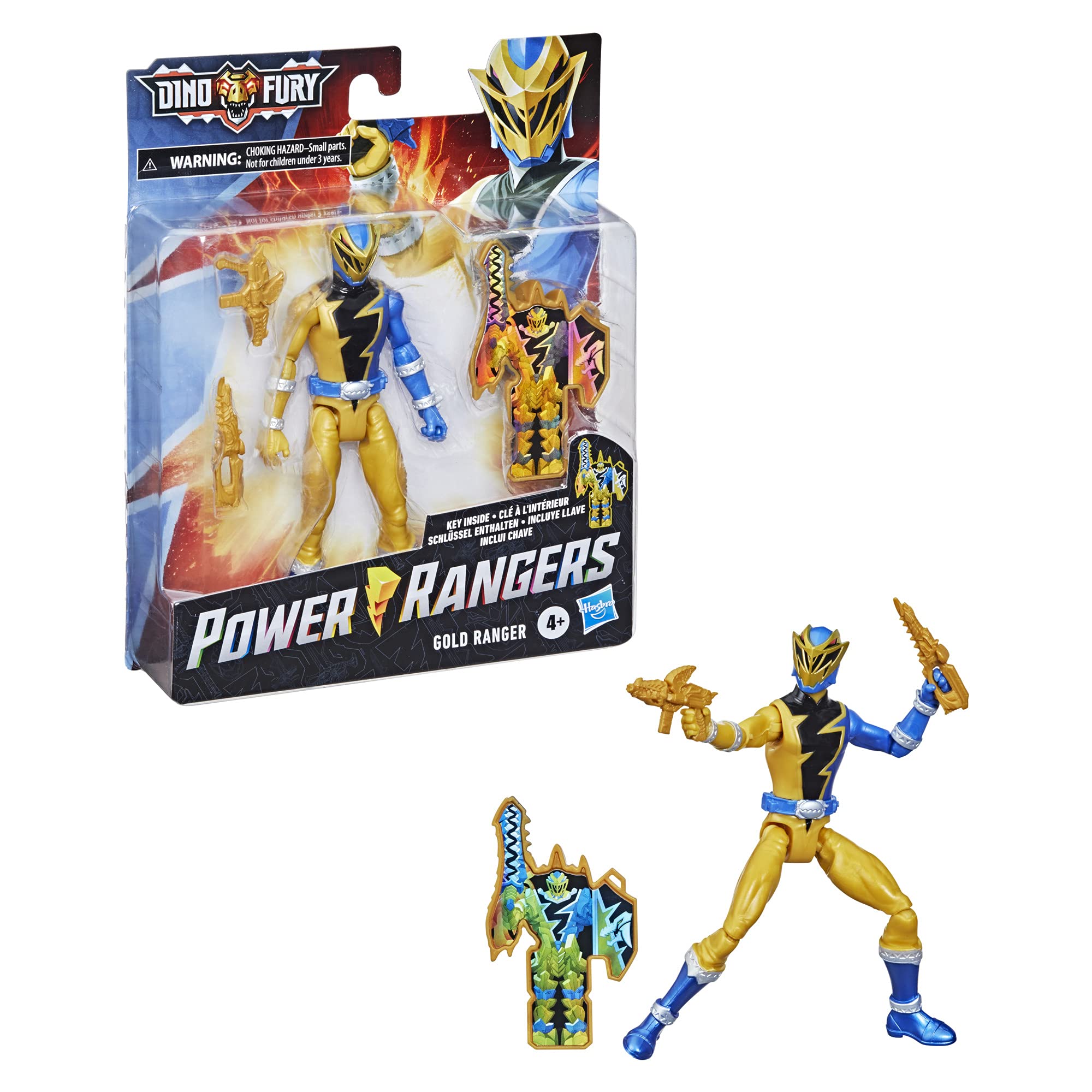 Foto 2 | Figura De Acción Power Rangers Dino Fury Gold Ranger 15 Cm - Venta Internacional.