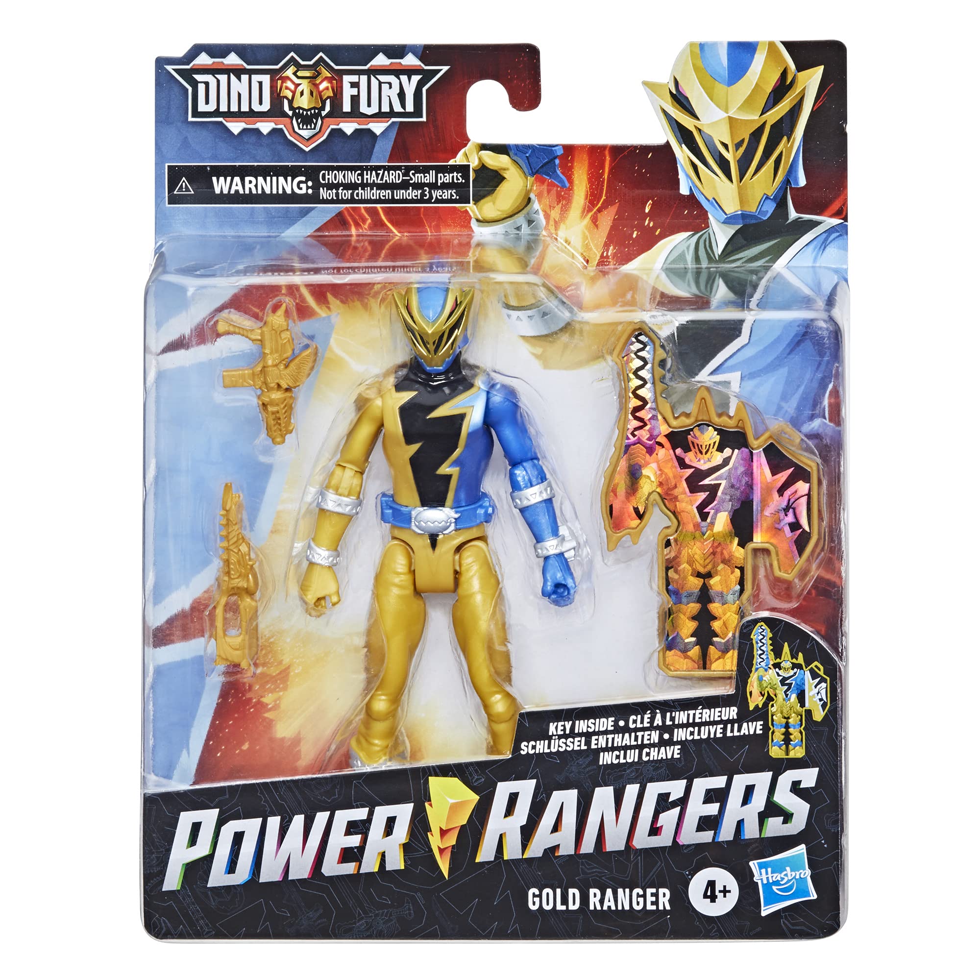 Foto 4 pulgar | Figura De Acción Power Rangers Dino Fury Gold Ranger 15 Cm - Venta Internacional.