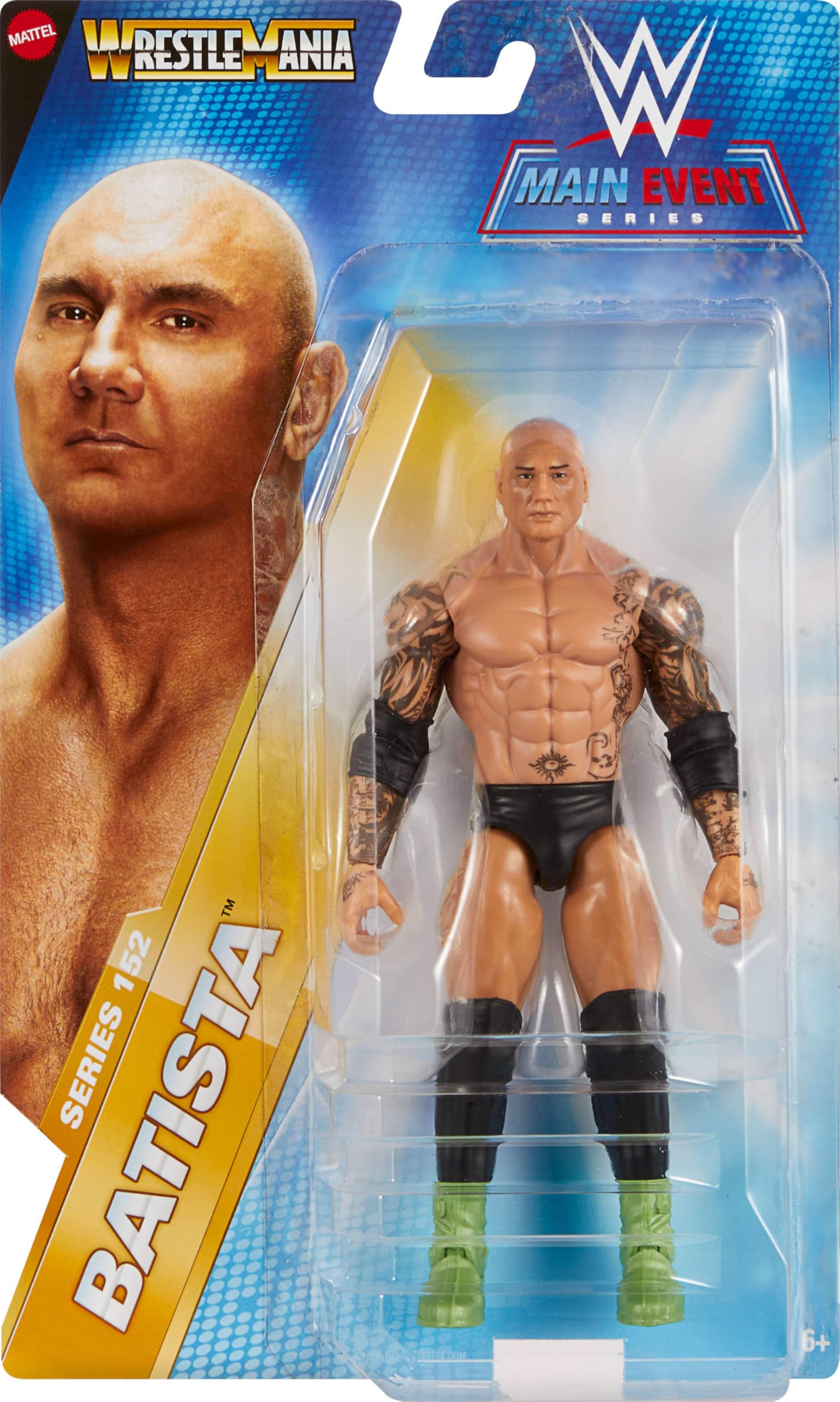 Foto 3 pulgar | Figura De Acción Mattel Wwe Batista Main Event Series #152 15cm - Venta Internacional.