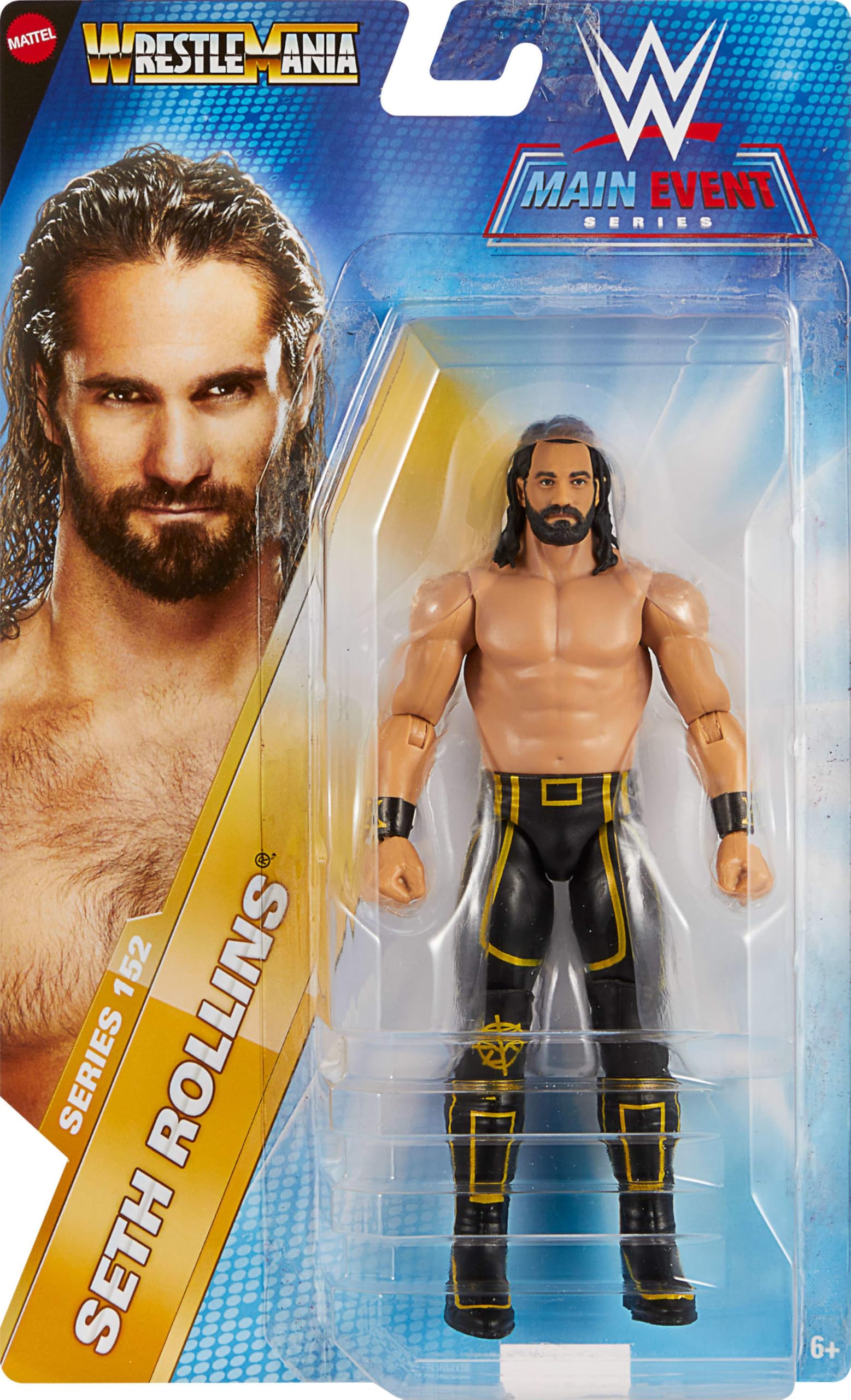 Foto 3 pulgar | Figura De Acción Mattel Wwe Seth Rollins Main Event 15 Cm - Venta Internacional.